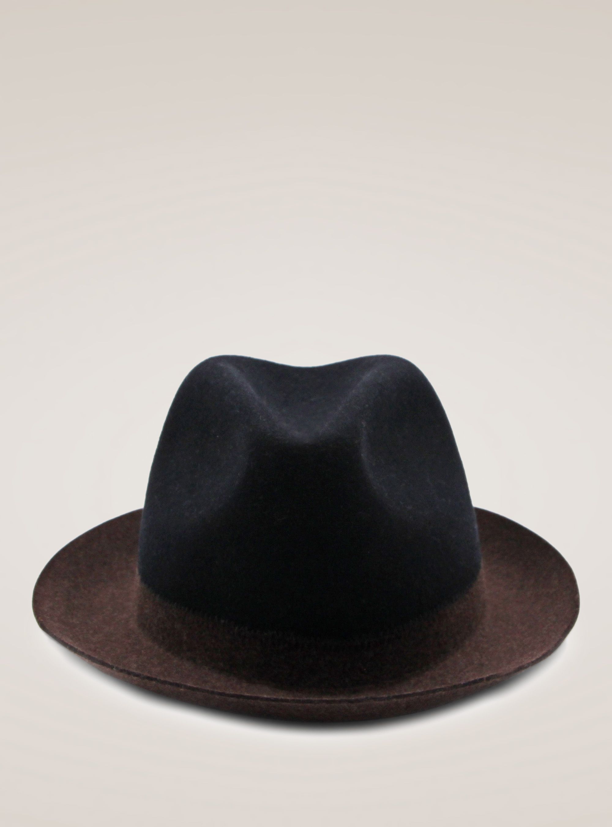 FELT FEDORA HAT, NAVY BLUE