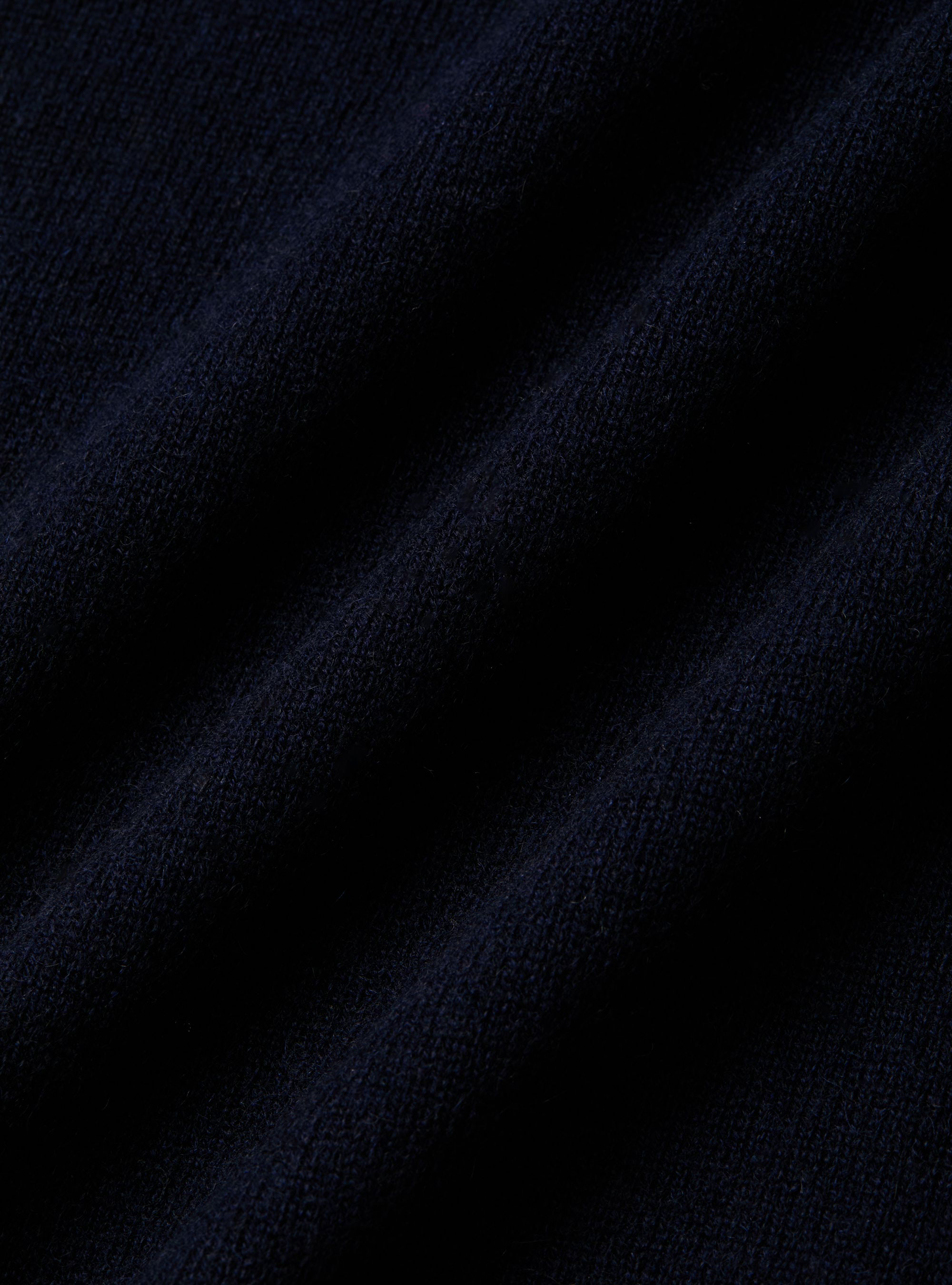 Maglia girocollo in 100% cashmere, BLU NAVY