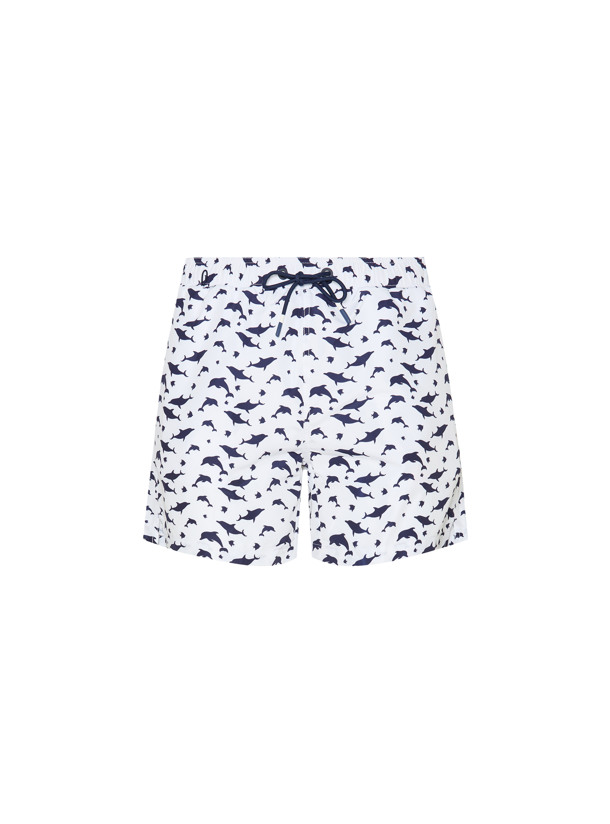 Costume da bagno con stampa fantasia pesci, WHITE