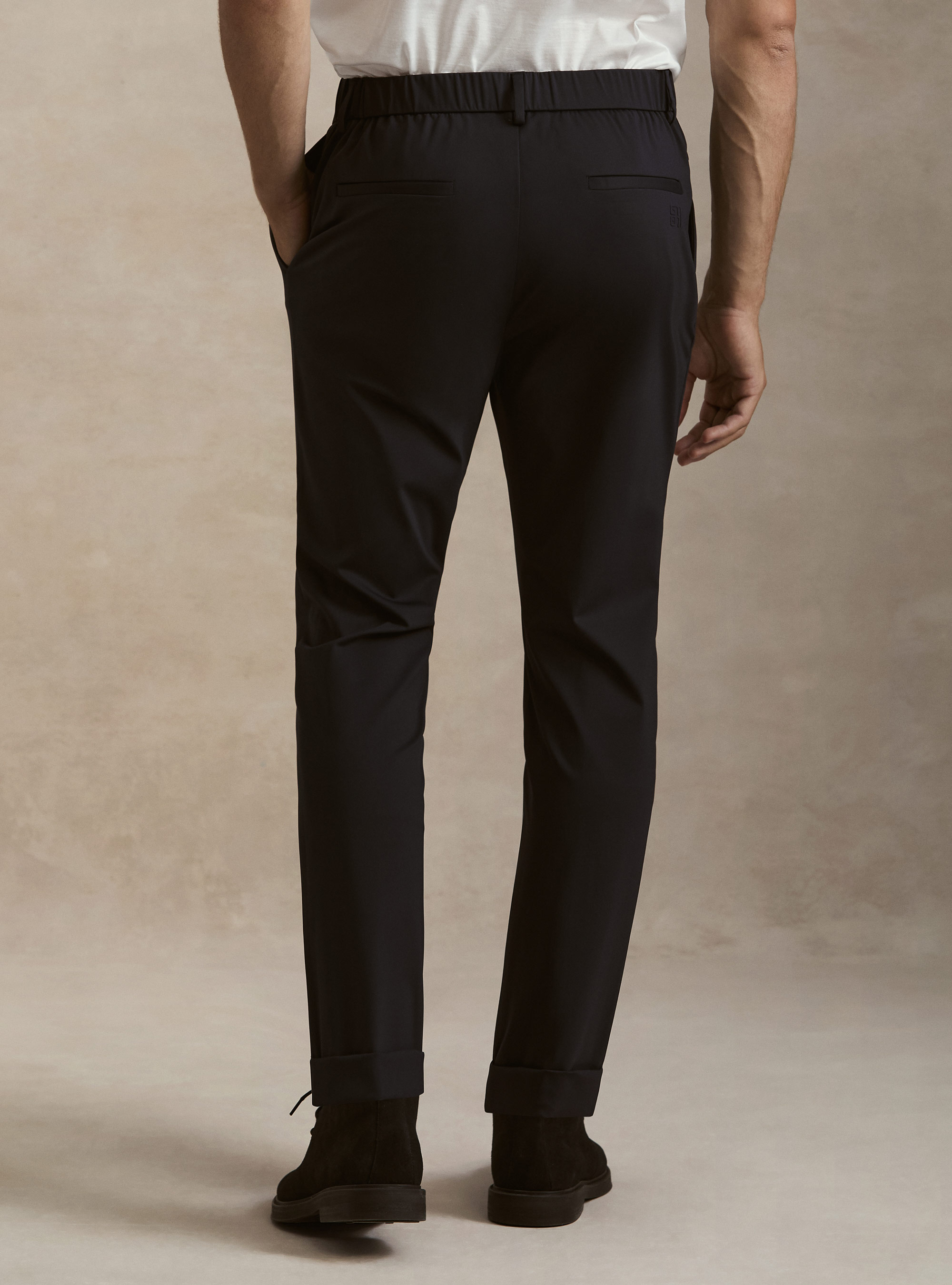 Stretch nylon technical trousers, NAVY BLUE