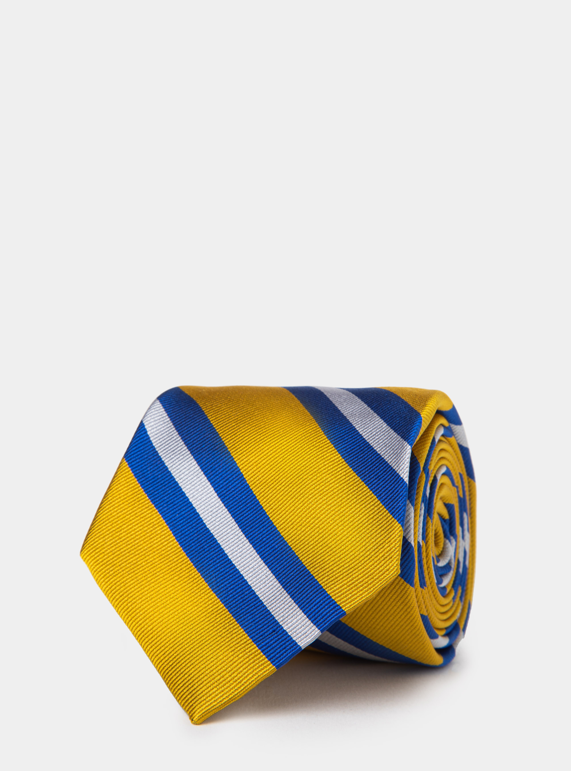 Cravatta in seta rigata, GIALLO