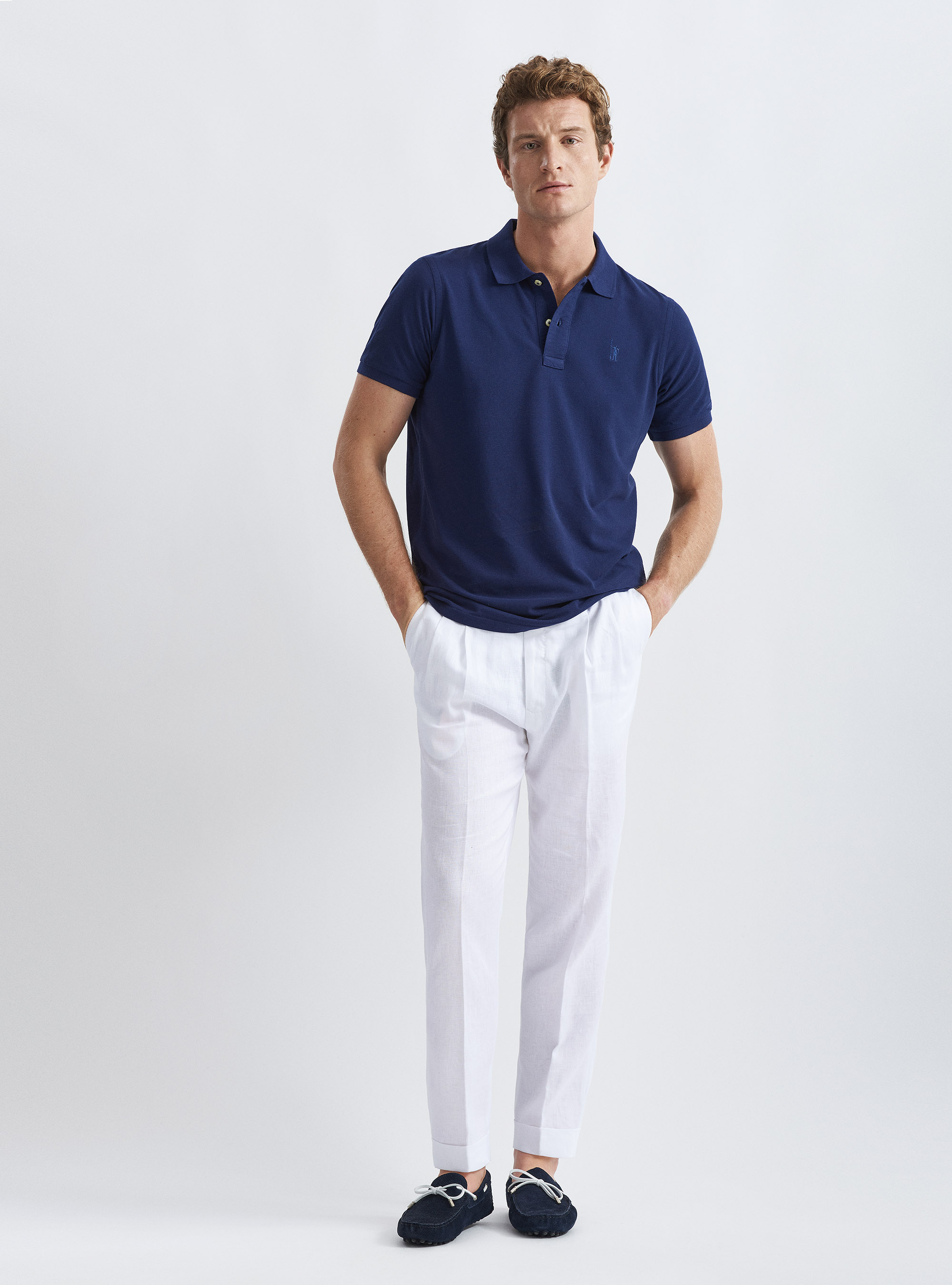 Classic pique polo shirt, BLUE