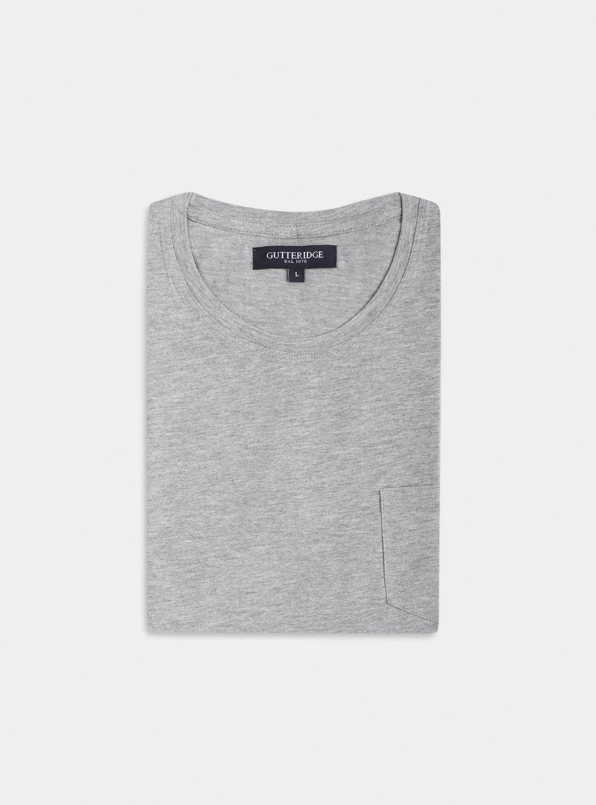 Maglietta con taschino in jersey di Cotone Supima, GRIGIO CHIARO