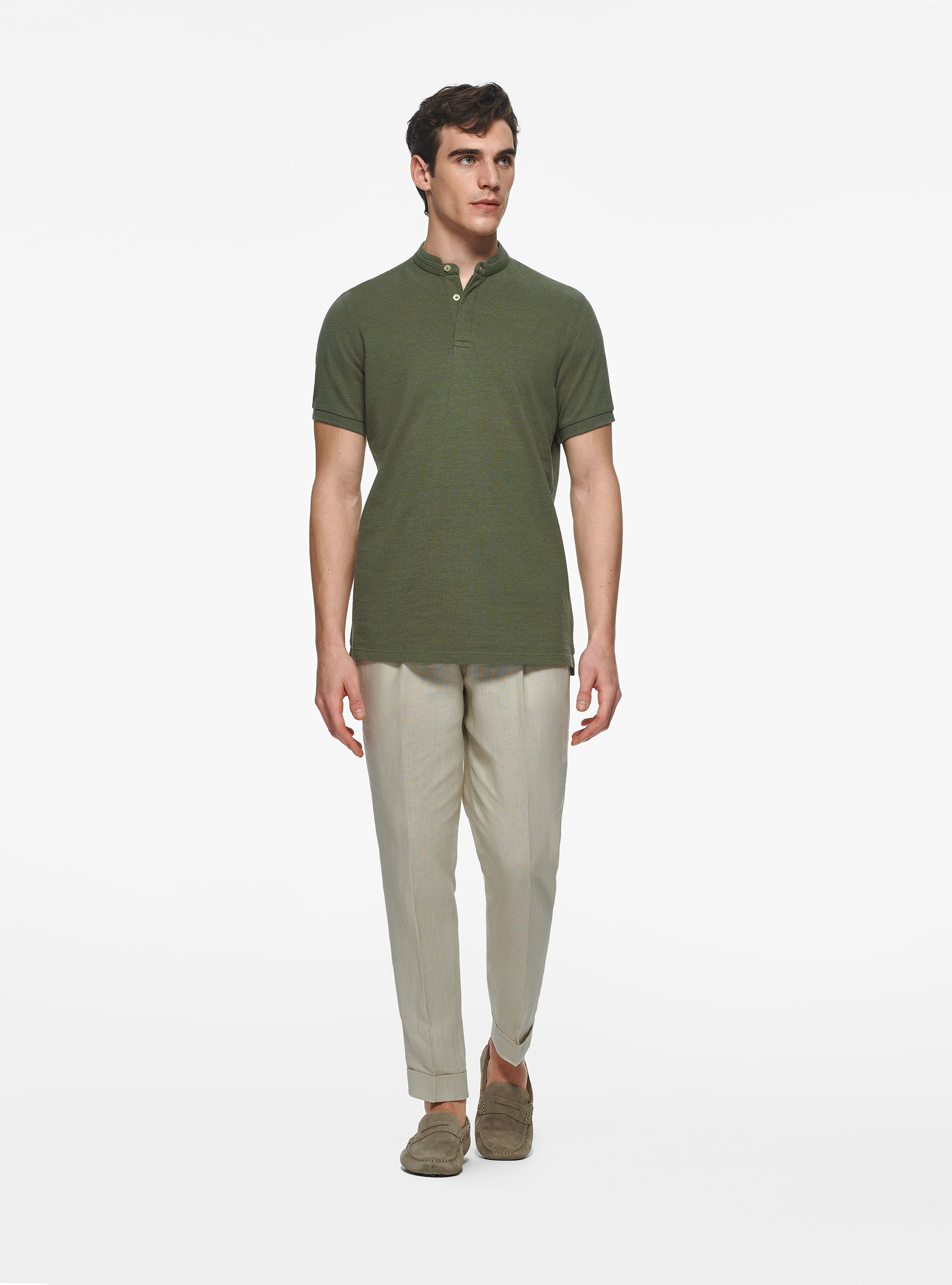 Polo coreana in piquet, SALVIA 0602C