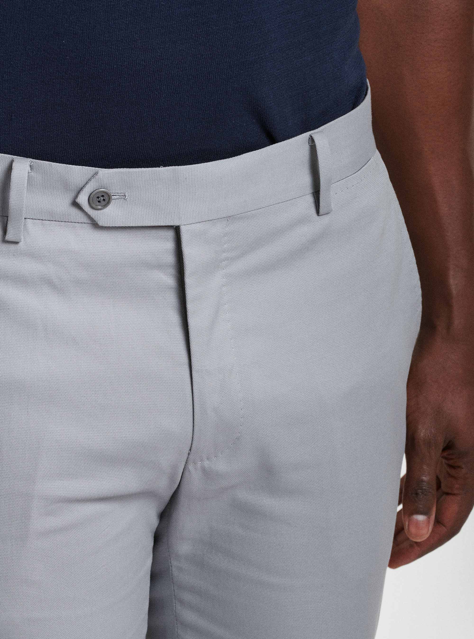 Pantaloni per abito in cotone armaturato, GRIGIO CHIARO MELANGE