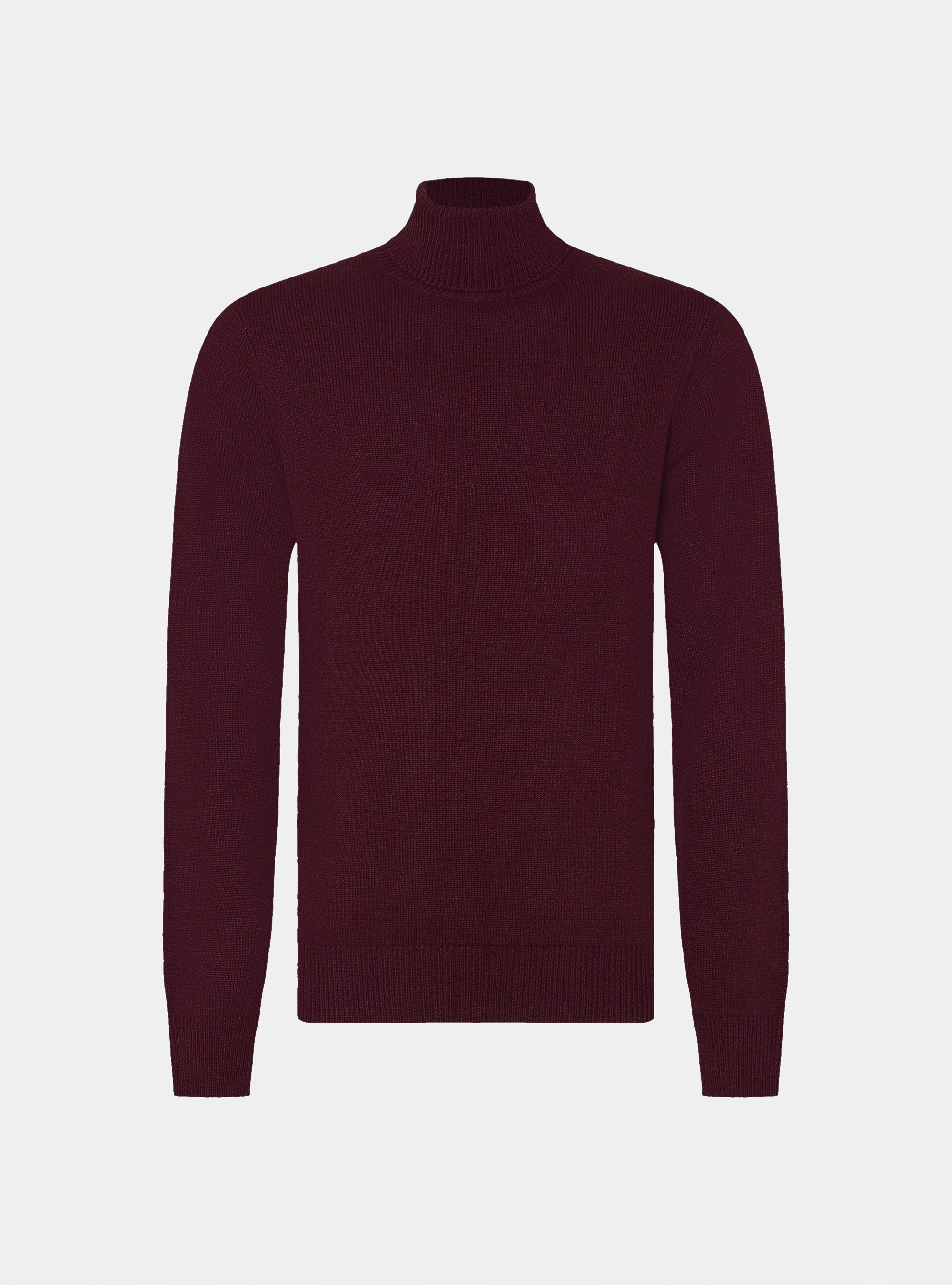 Collo alto in maglia in lana merino, BORDEAUX