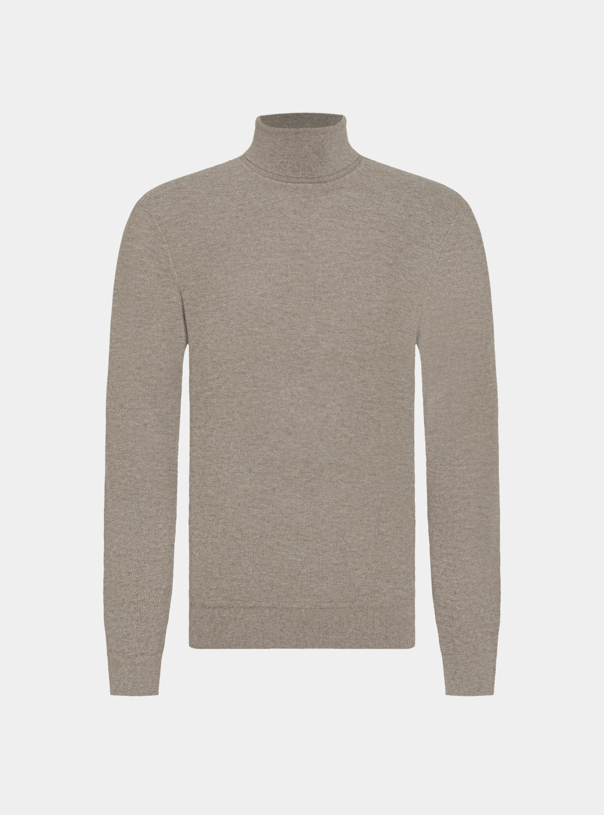 Dolcevita nido d'ape in cotone cashmere, FANGO