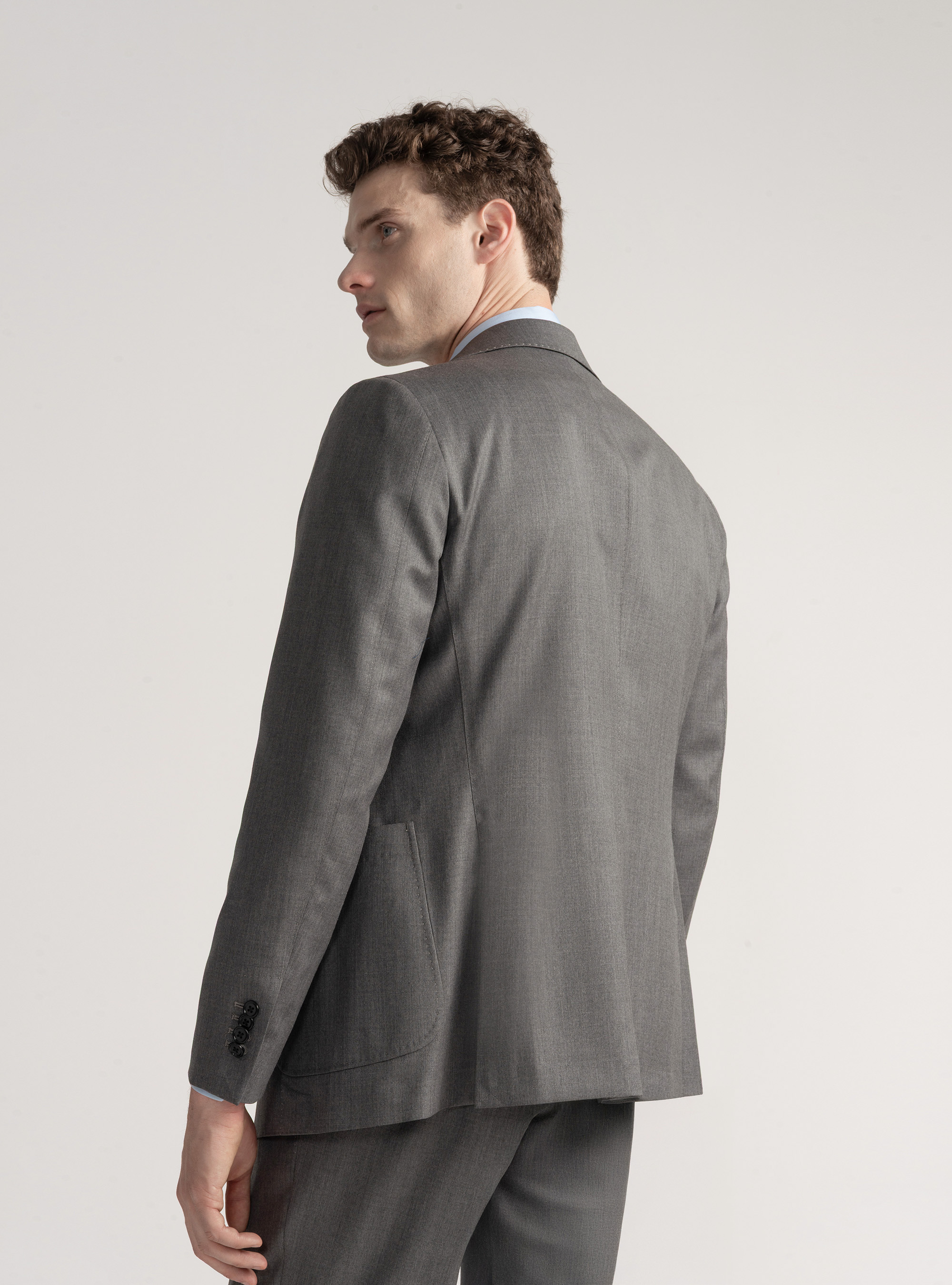 Americana de traje de lana superfina 110 de Reda, GRIS MARENGO