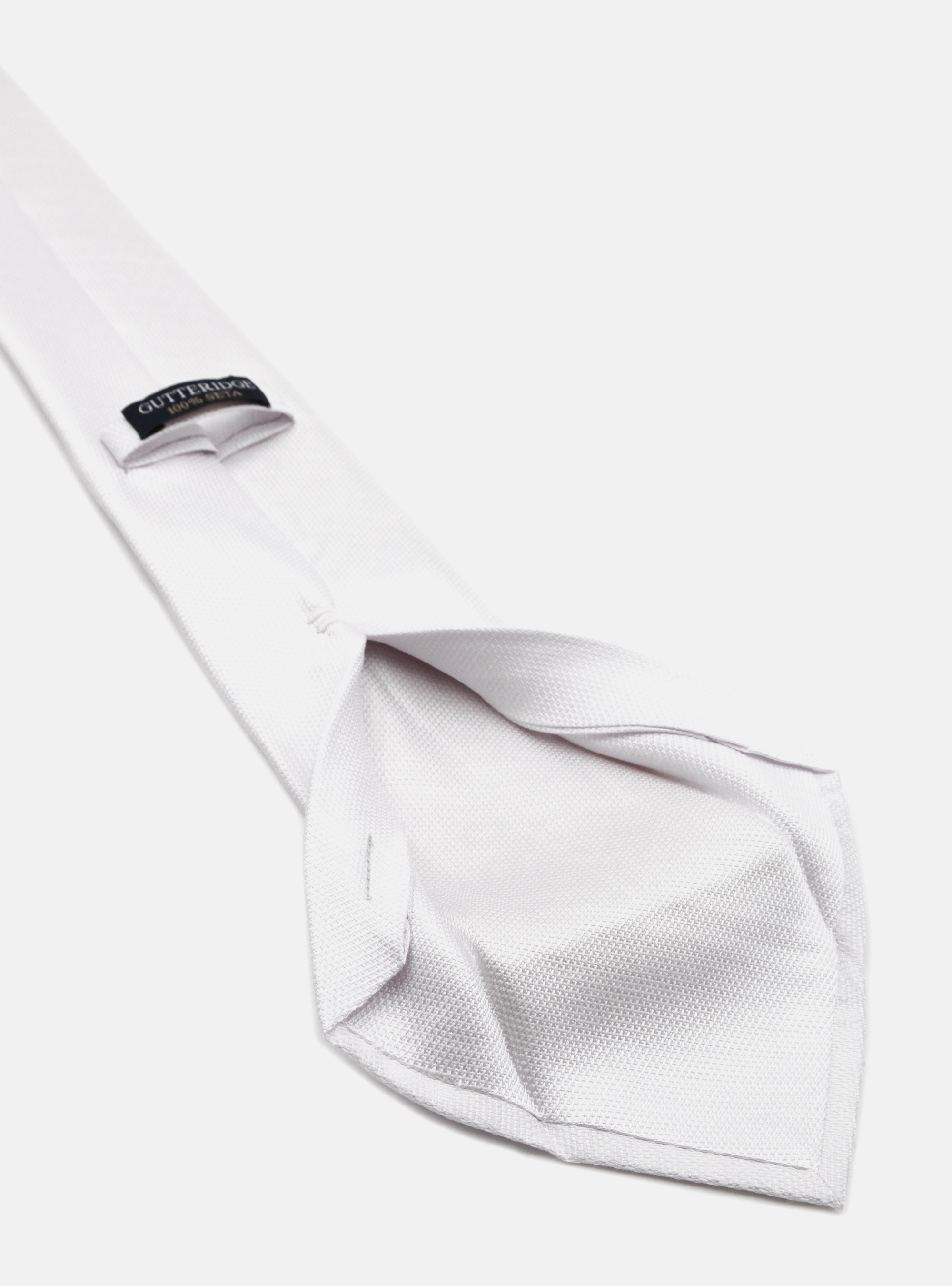 Cravatta 5 pieghe da cerimonia in seta jacquard, BIANCO