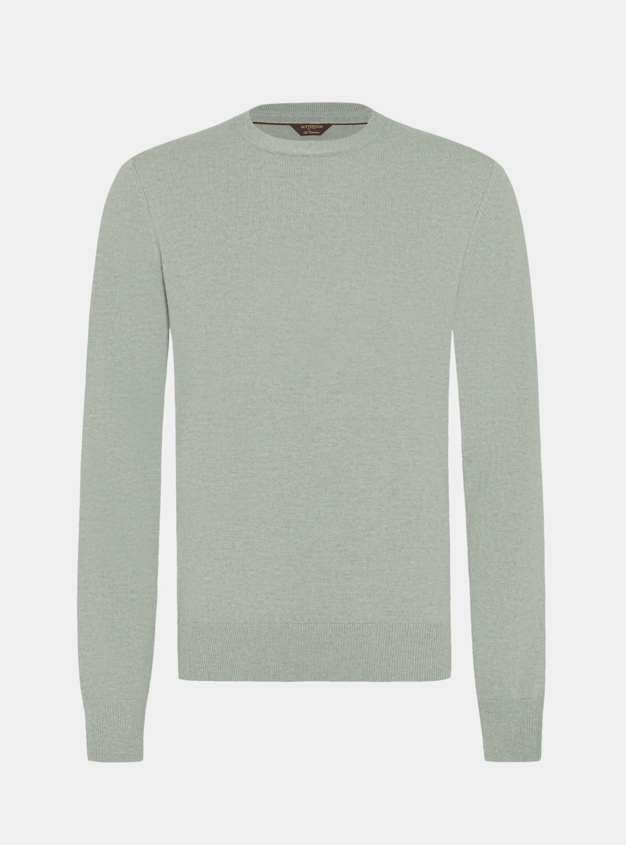 Lambswool and cashmere crewneck sweater, VERDE GIADA 0655C