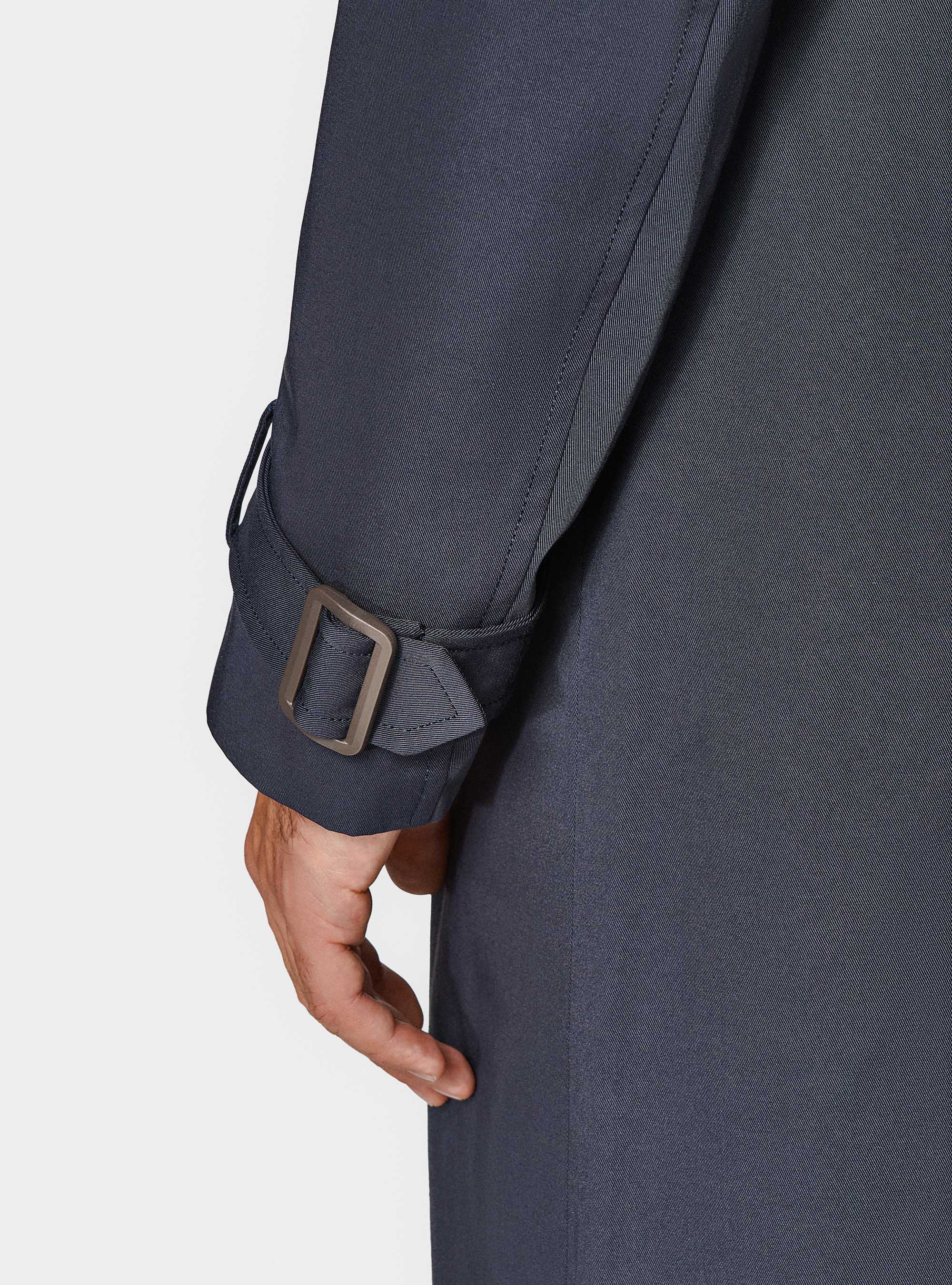 Cotton twill trench coat, NAVY BLUE