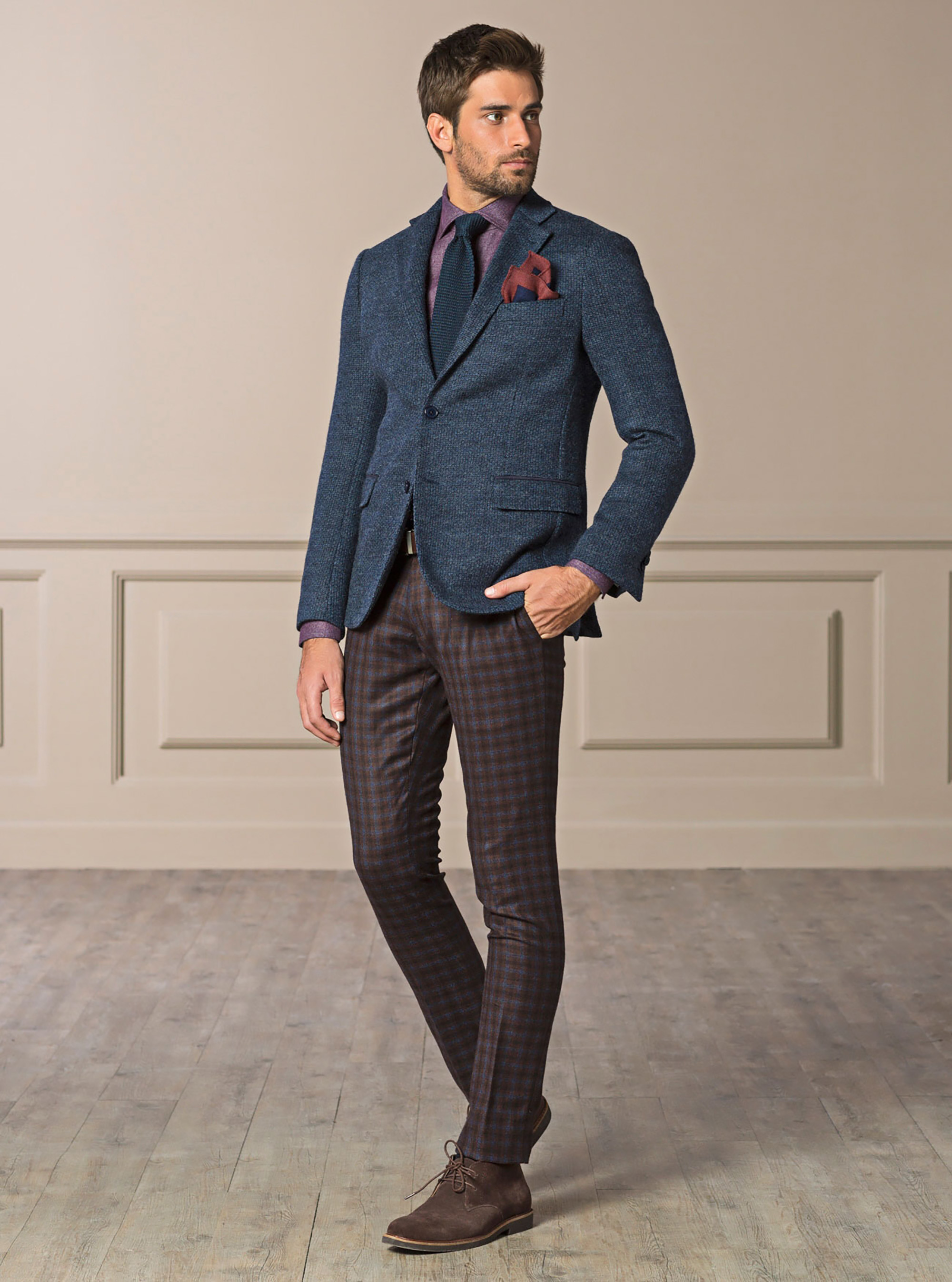 Camicia collo francese in flanella di cotone, BORDEAUX