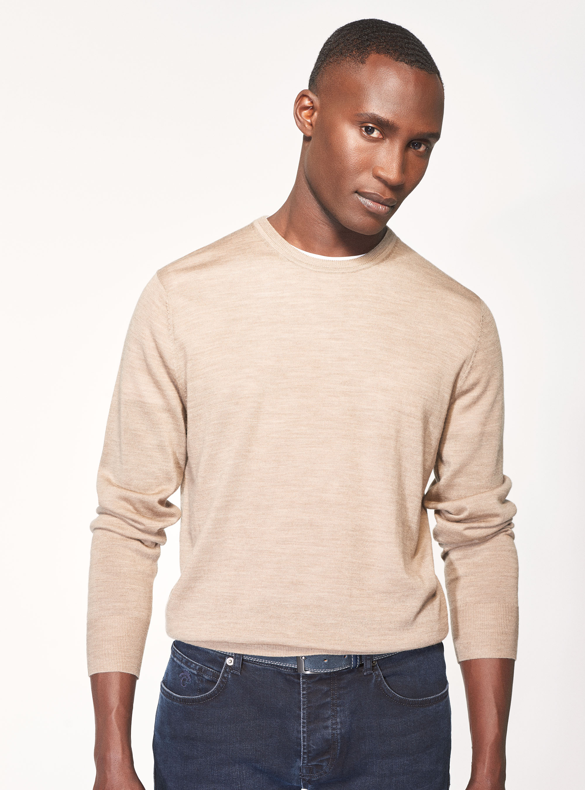 Merino wool crew neck sweater 2025