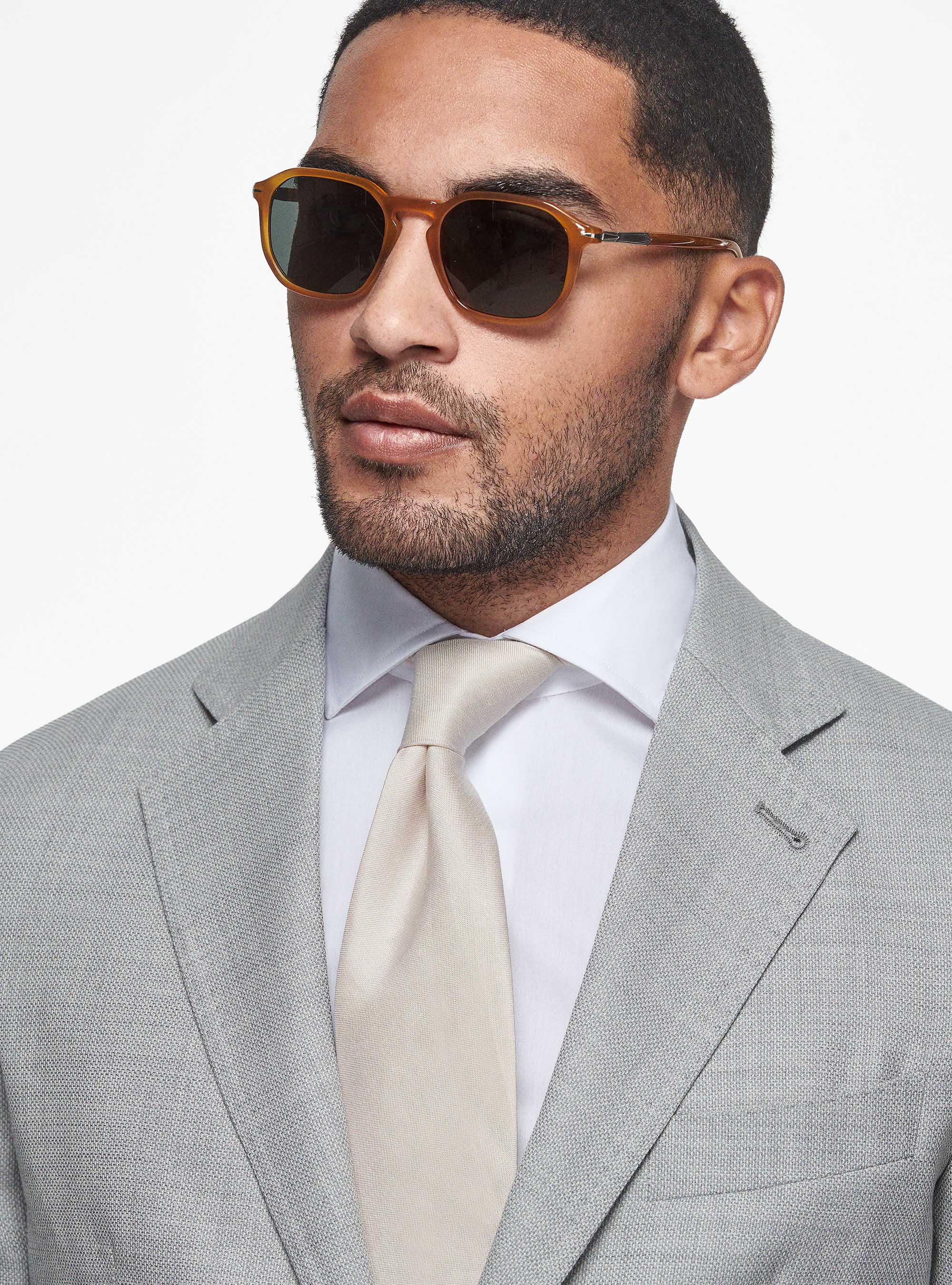 Micro-textured wool blazer, GREY