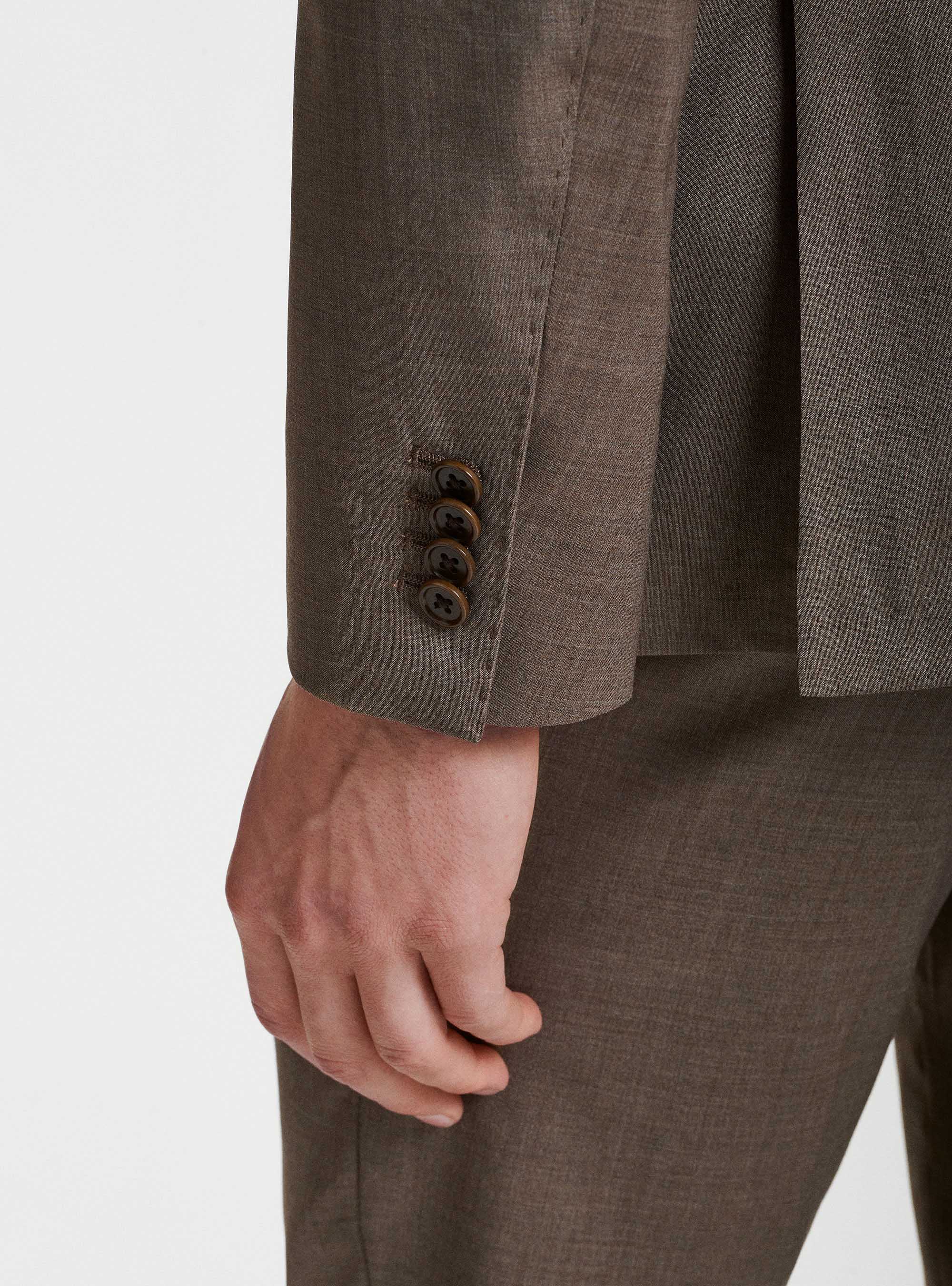 Giacca per abito in pura lana superfine 130's Reda, FANGO