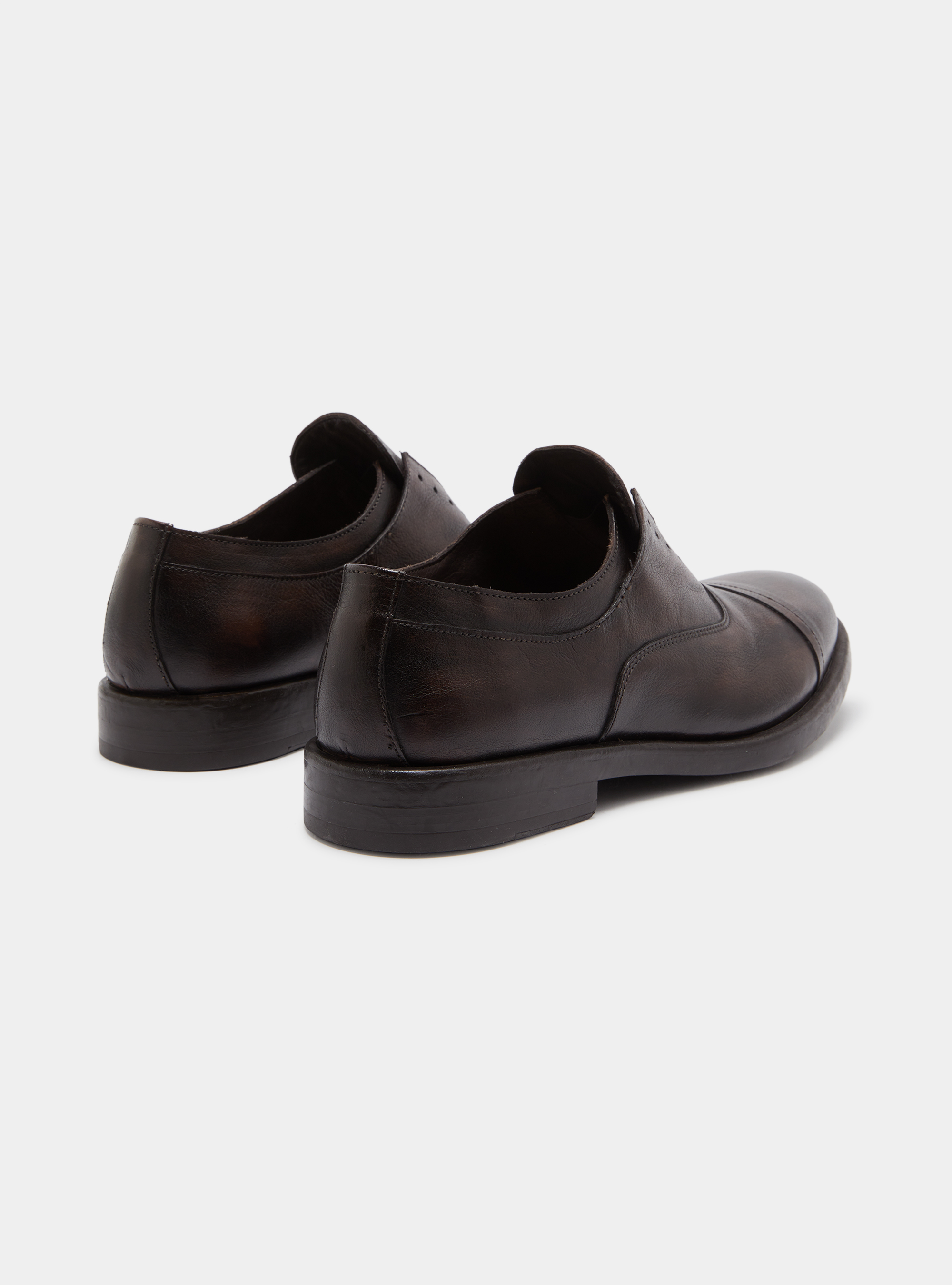 Scarpa oxford in pelle con puntuale, BROWN