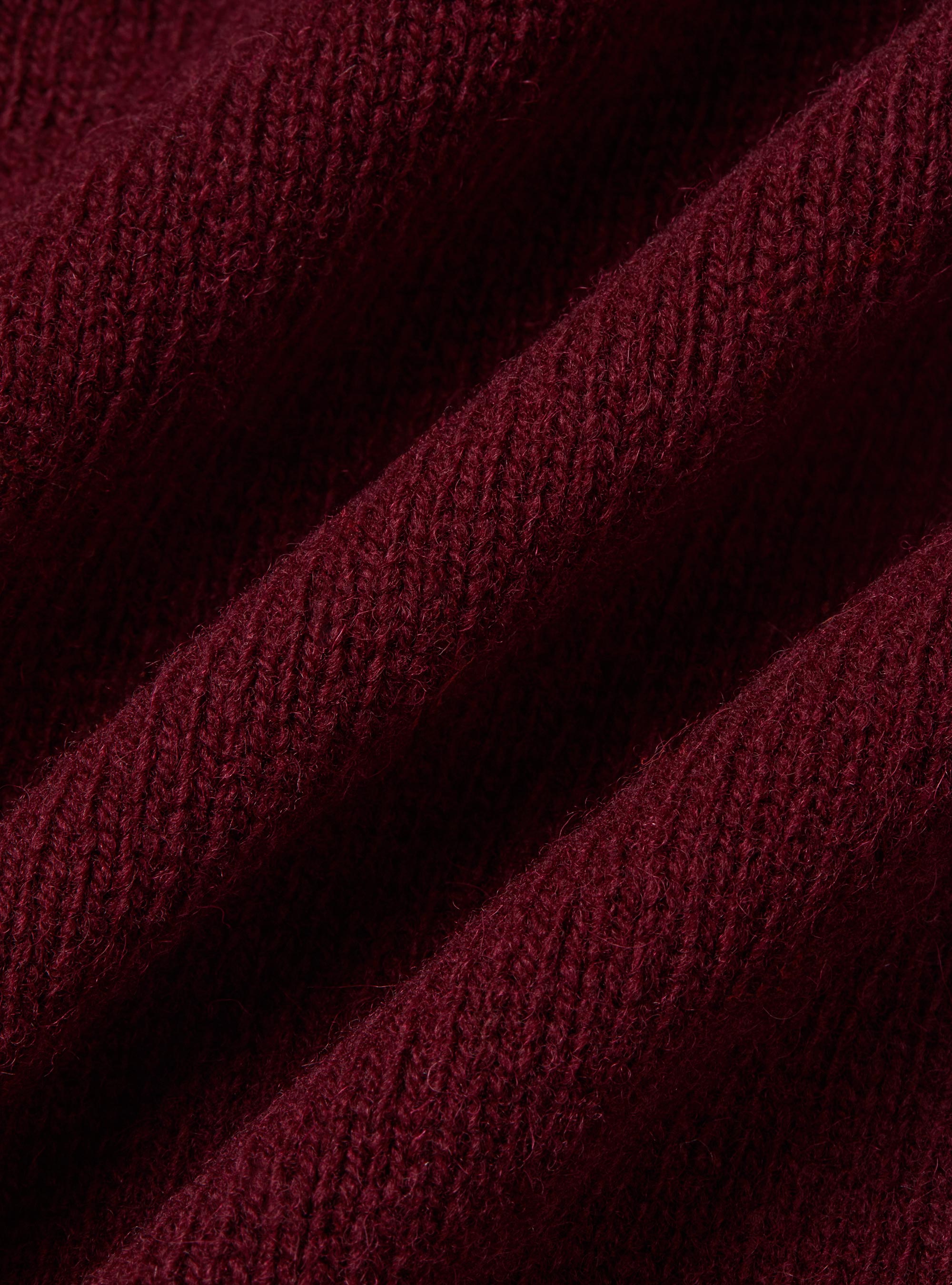 Shetland wool knit cardigan, BORDEAUX