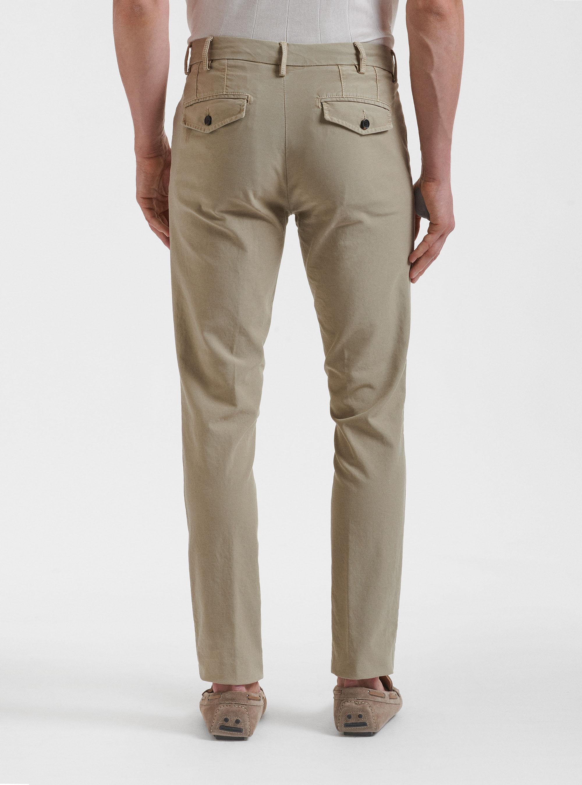 Garment dyed stretch cotton slim fit chino trousers | Gutteridge | Men ...