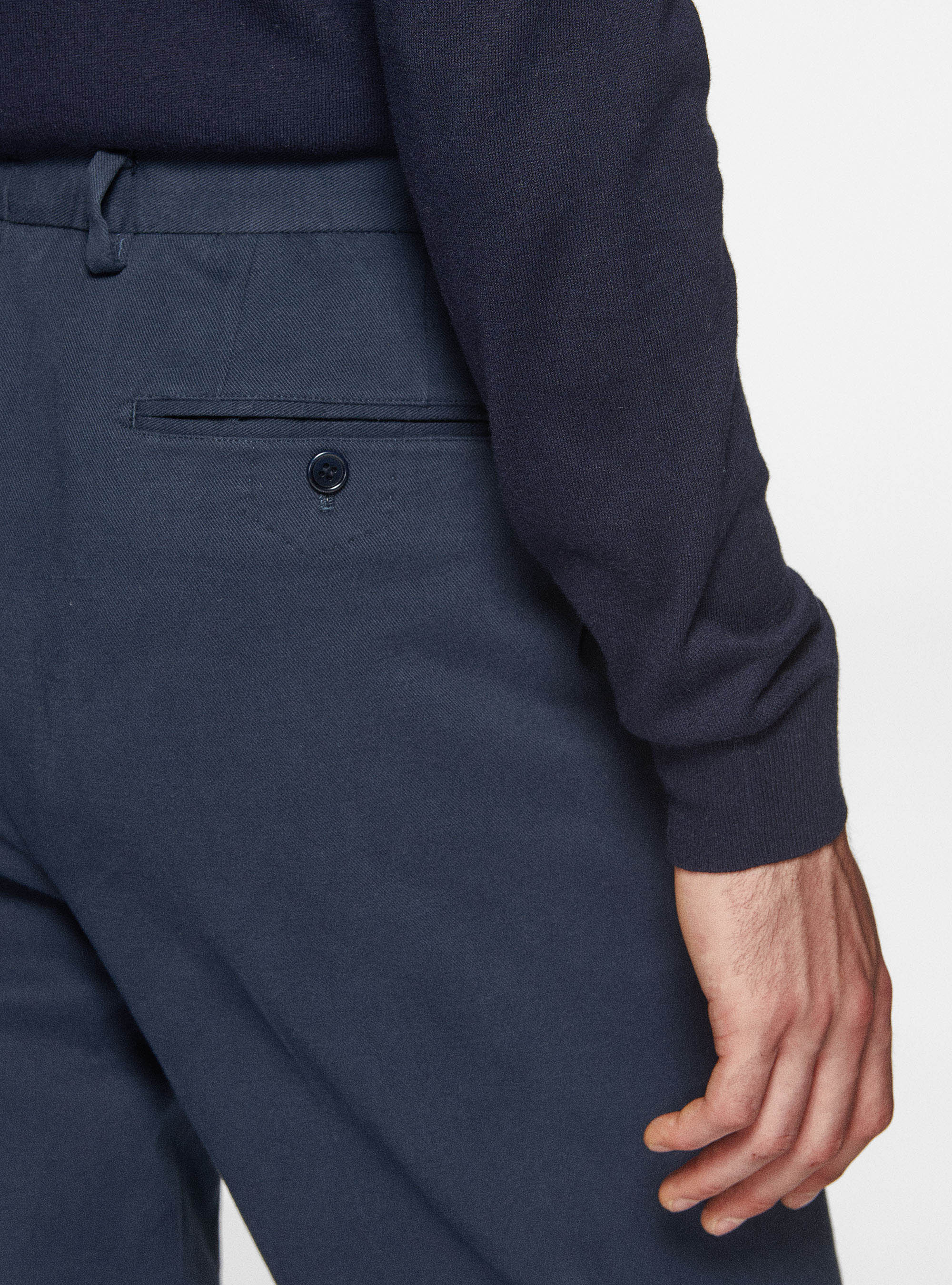 Abn&auml;herhose aus Baumwolle und Kaschmir-Twill, NAVY 0218C