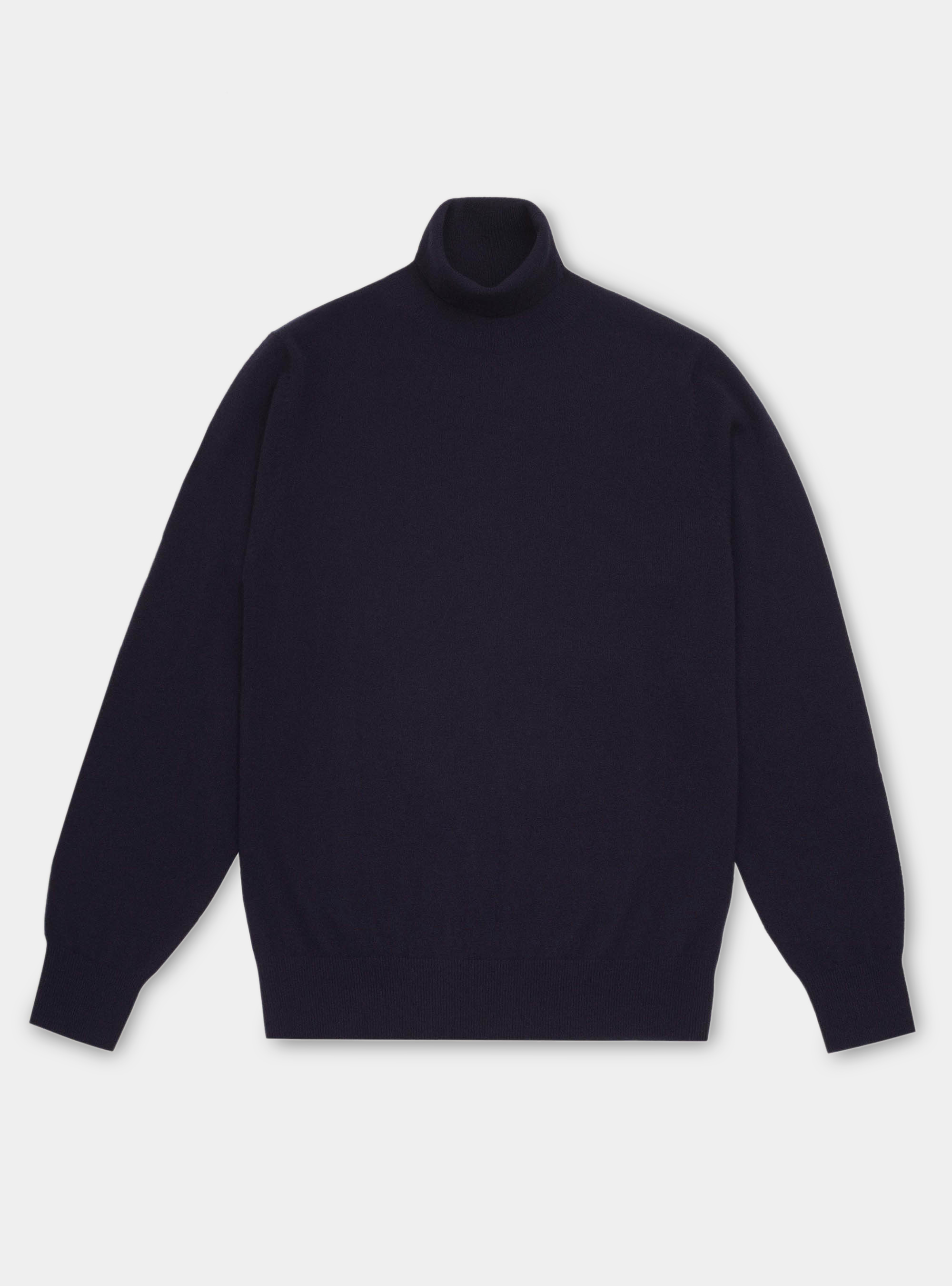 Maglia collo alto 100% cashmere, BLU NAVY