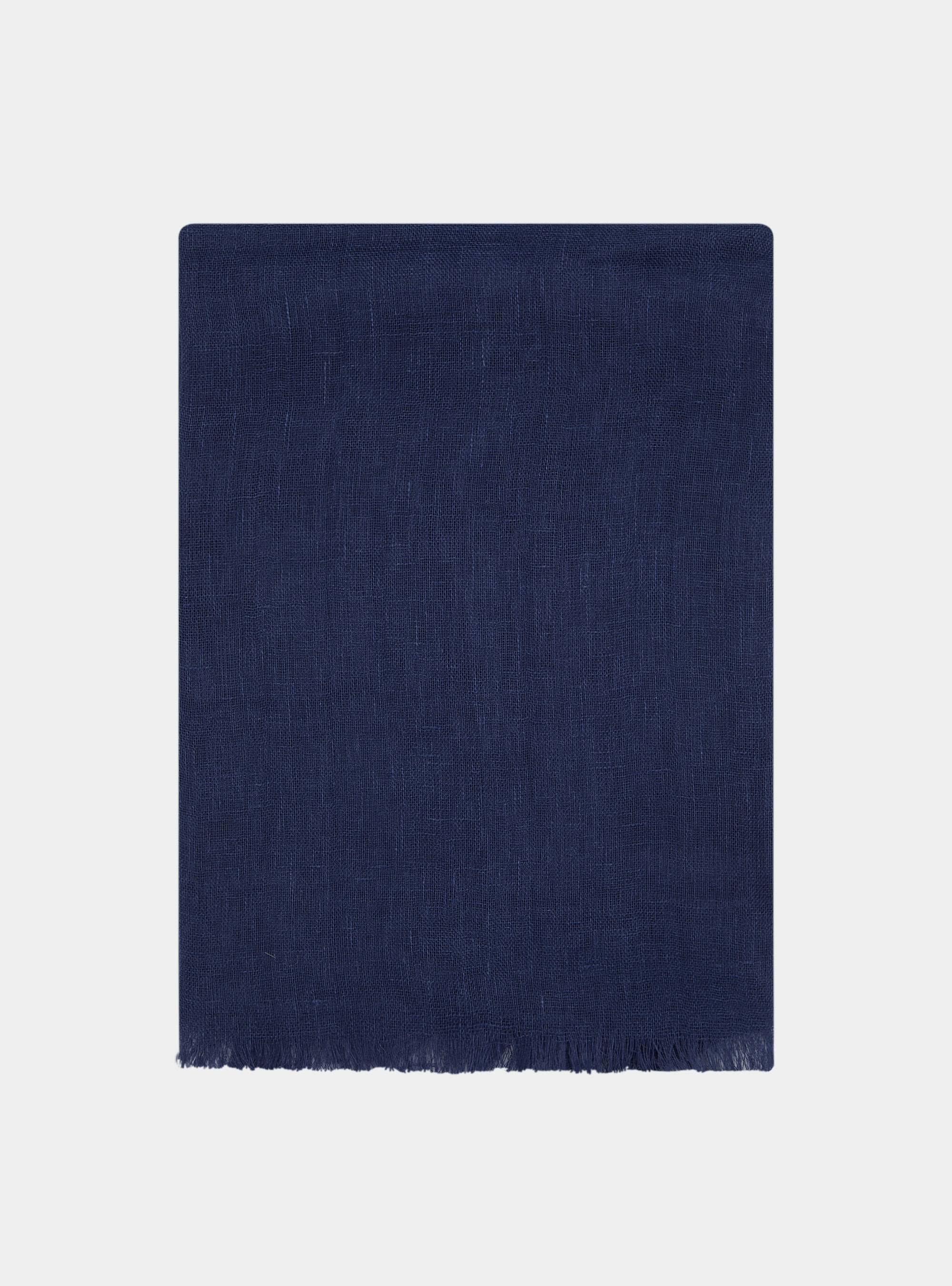 Bufanda de lino puro de color liso, 0243C DENIM