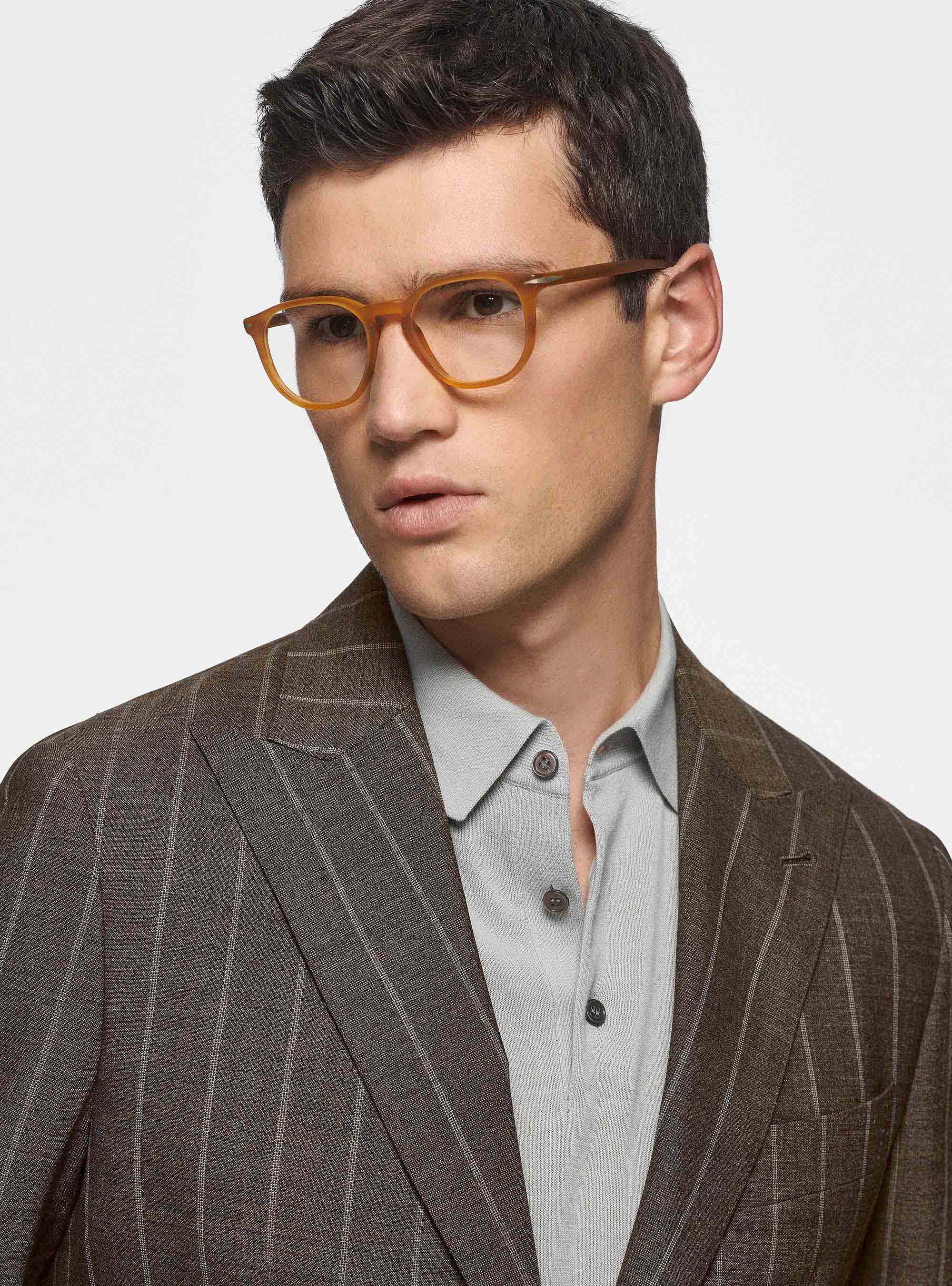 Veste à rayures en pure laine, BOUE