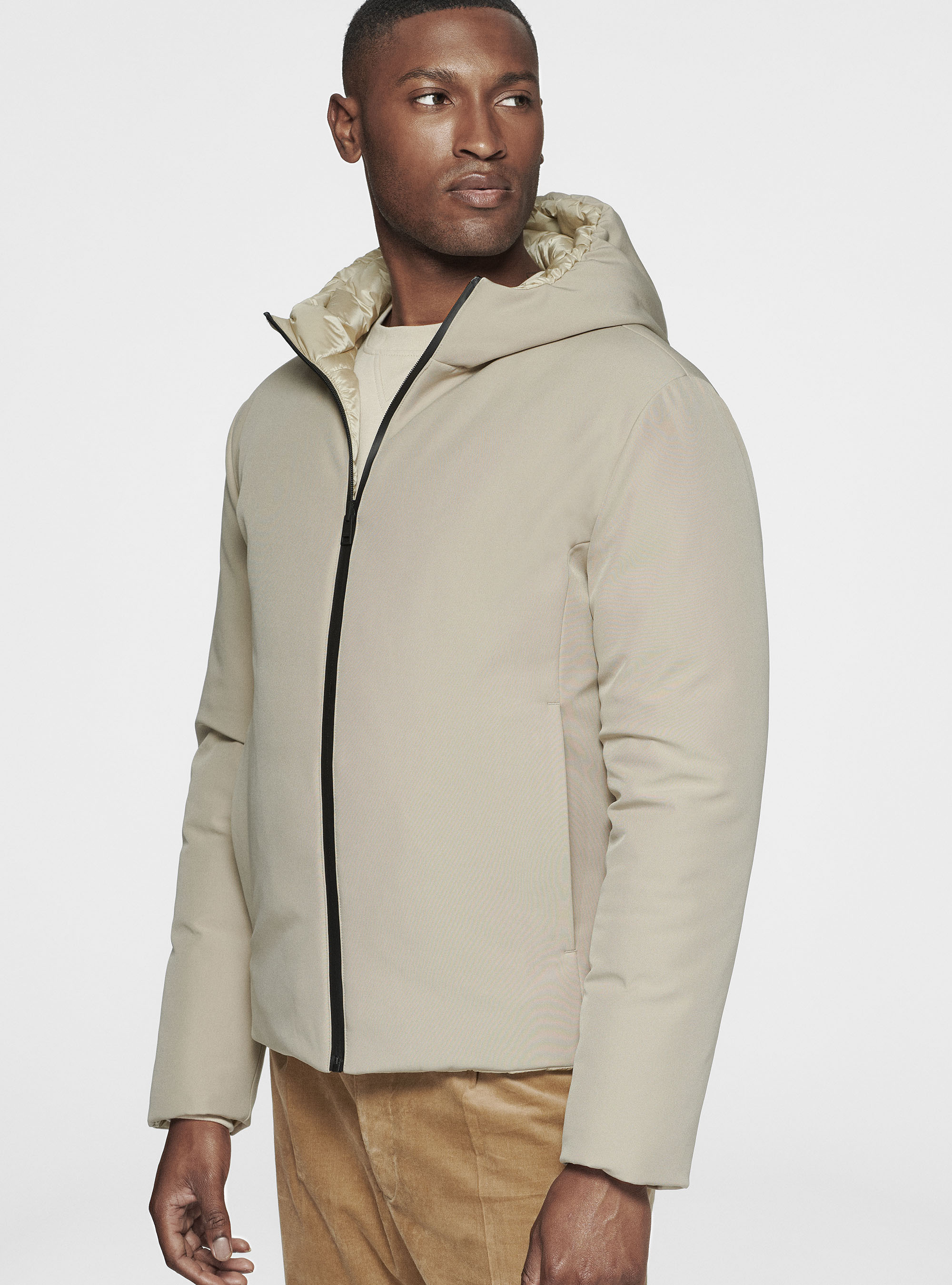 Reversible jacket with hood