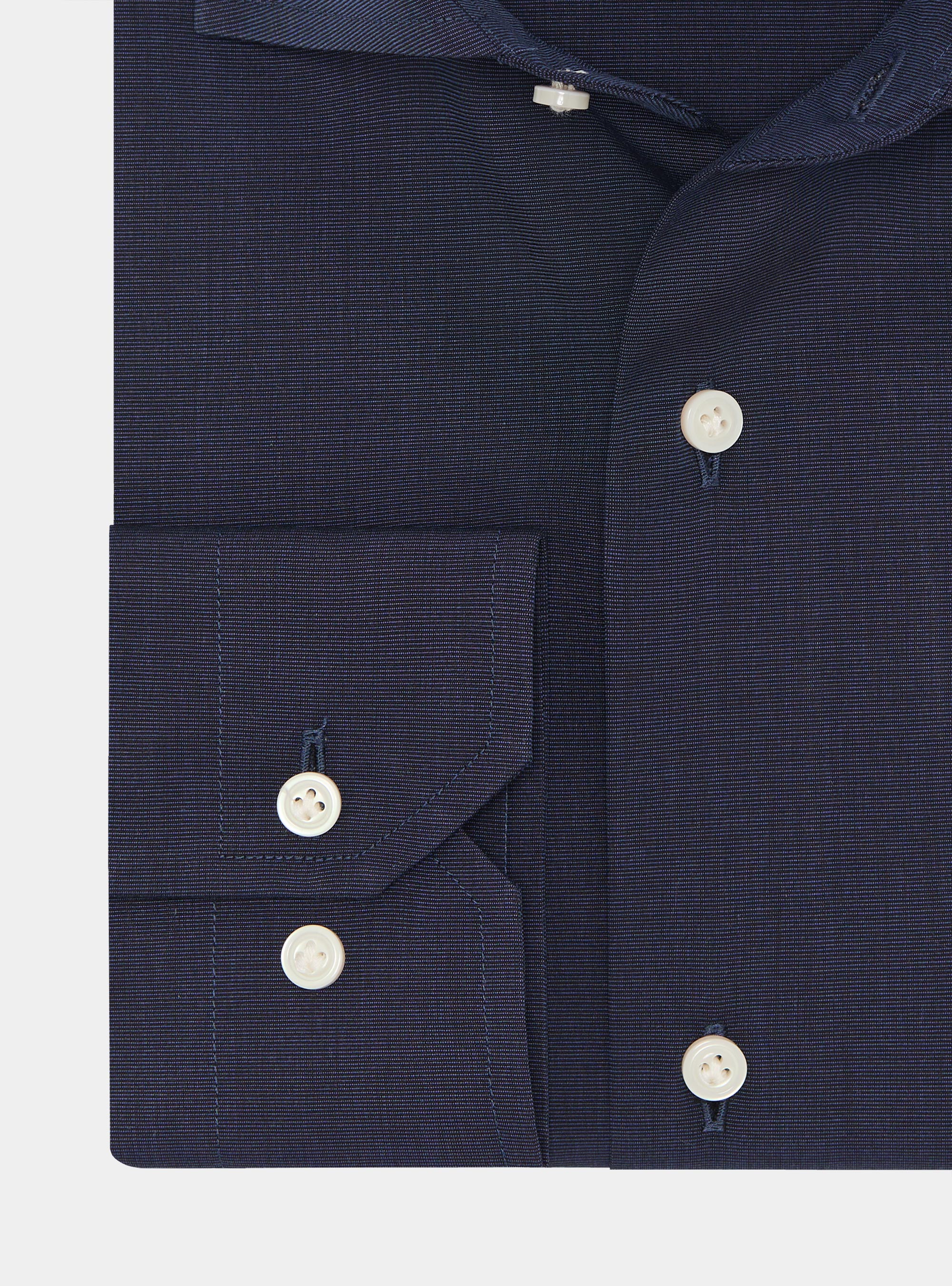 Camicia in cotone fil a fil, BLU NAVY
