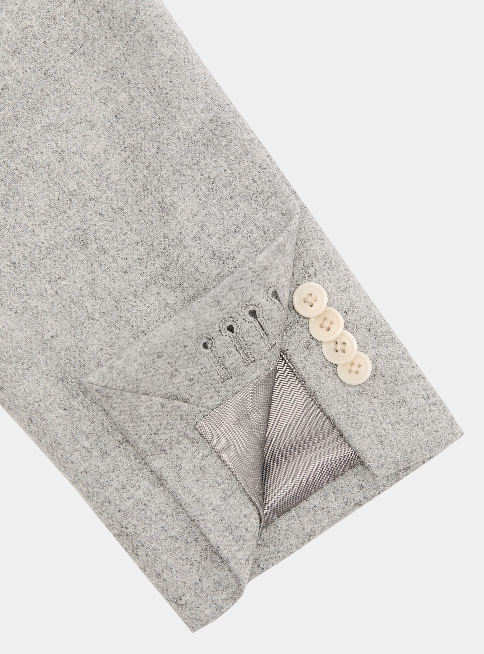 Americana de franela en mezcla de lana, GRIS CLARO JASPEADO
