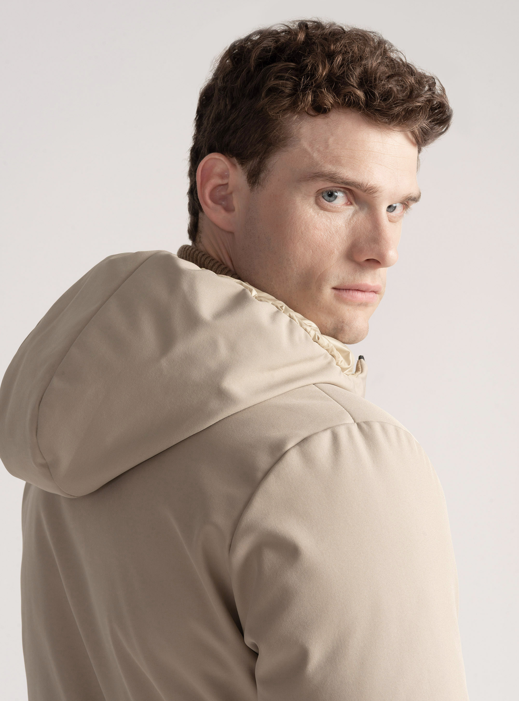 Giubbotto tecnico reversibile con cappuccio, SABBIA