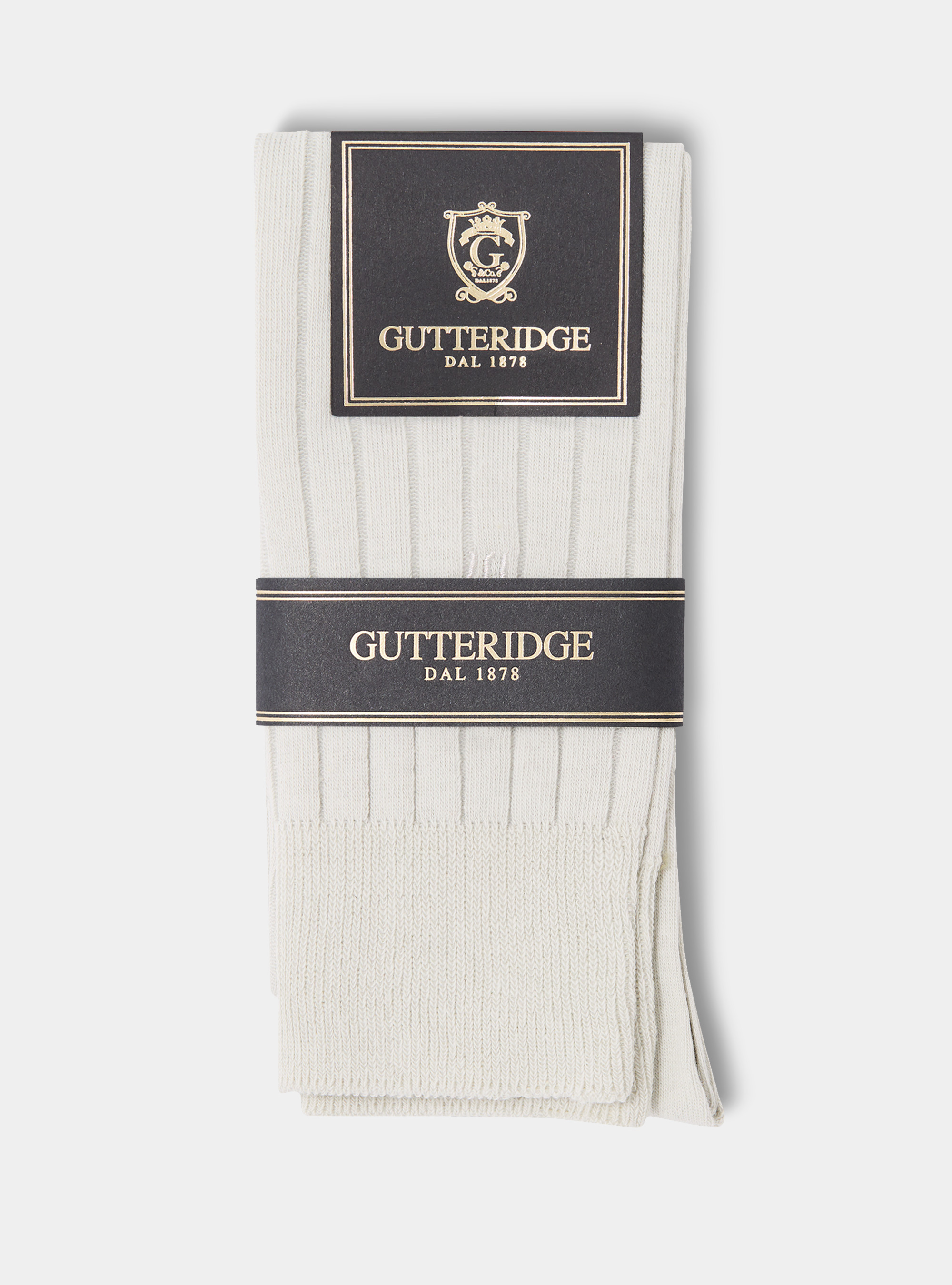 Calcetines de canalé con bordado, BLANCO