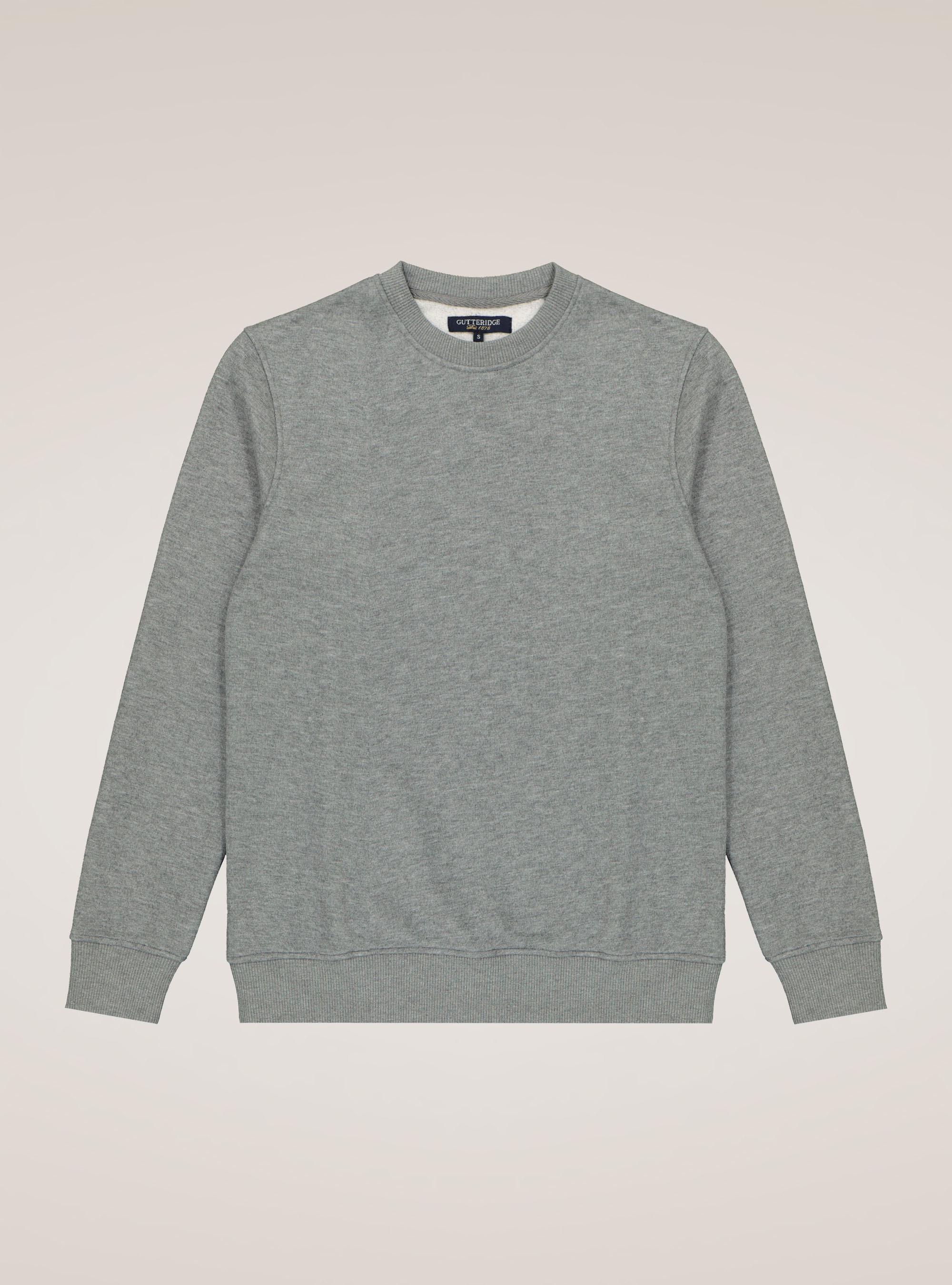 Felpa girocollo in misto cotone, GRIGIO CHIARO