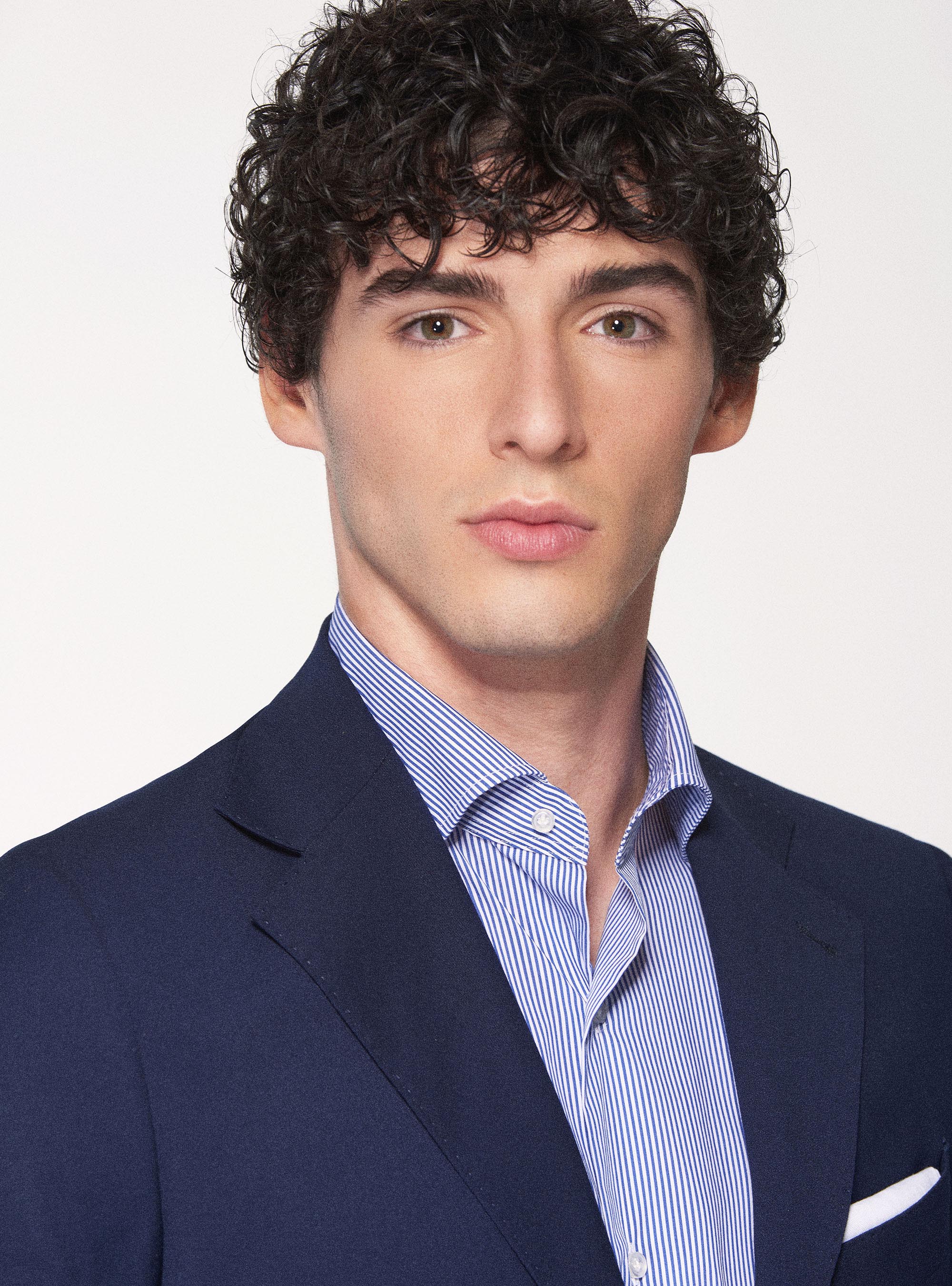 Giacca per abito slim fit con tasche a toppa, BLU NAVY