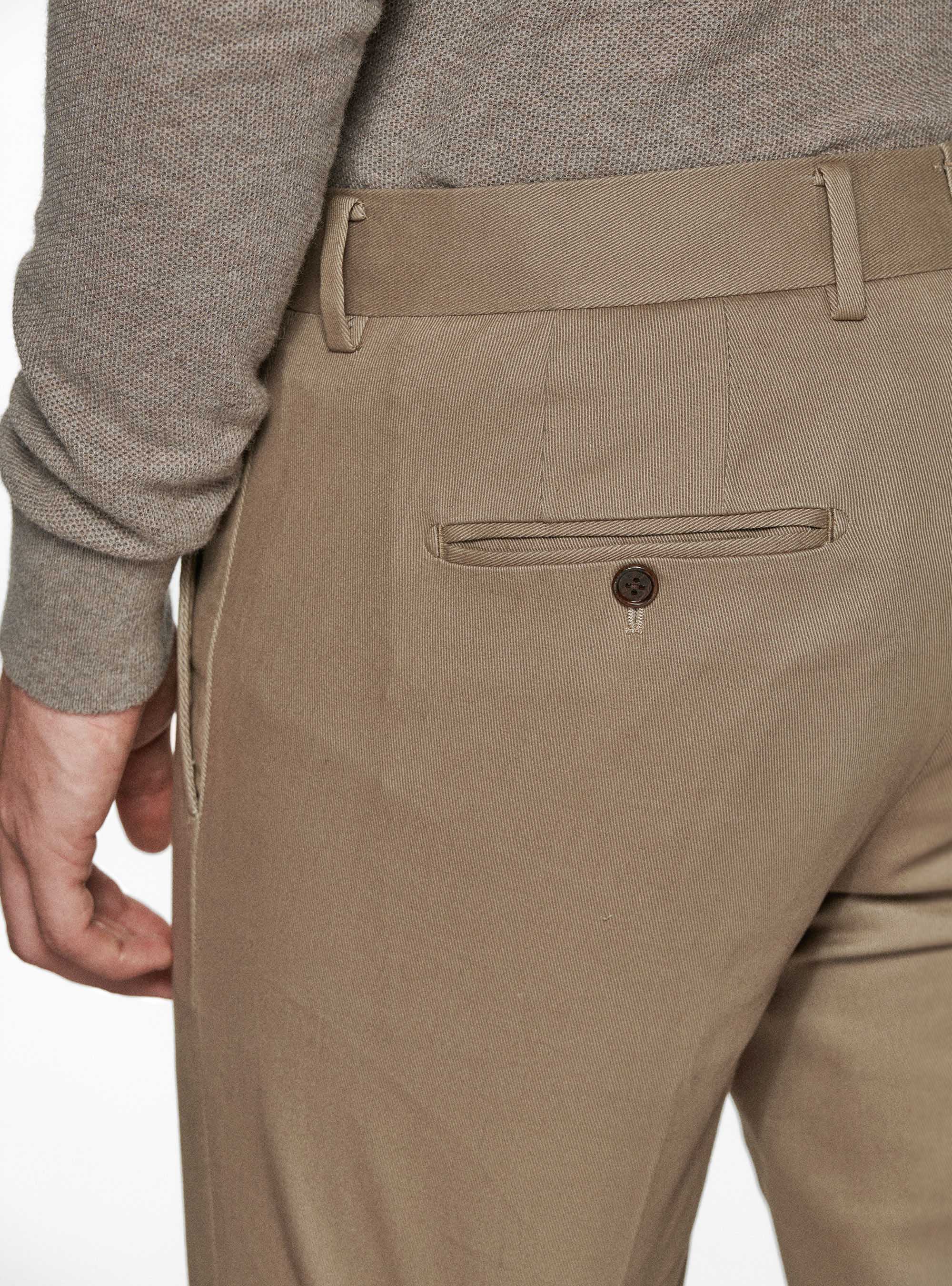 Pantaloni in cotone smerigliato, FANGO