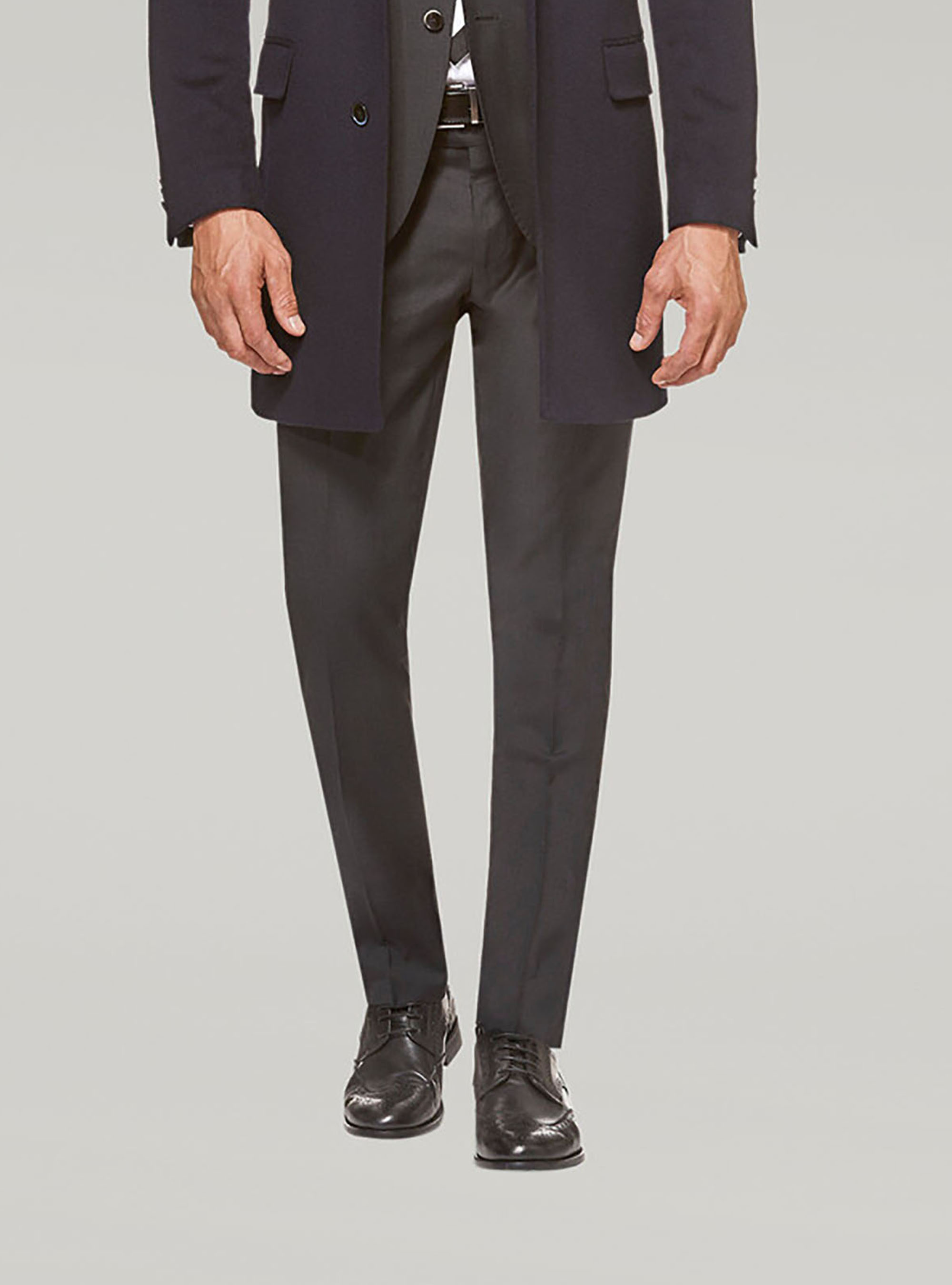 120's Superfine Wool Suit Trousers, ASFALTO 0115C
