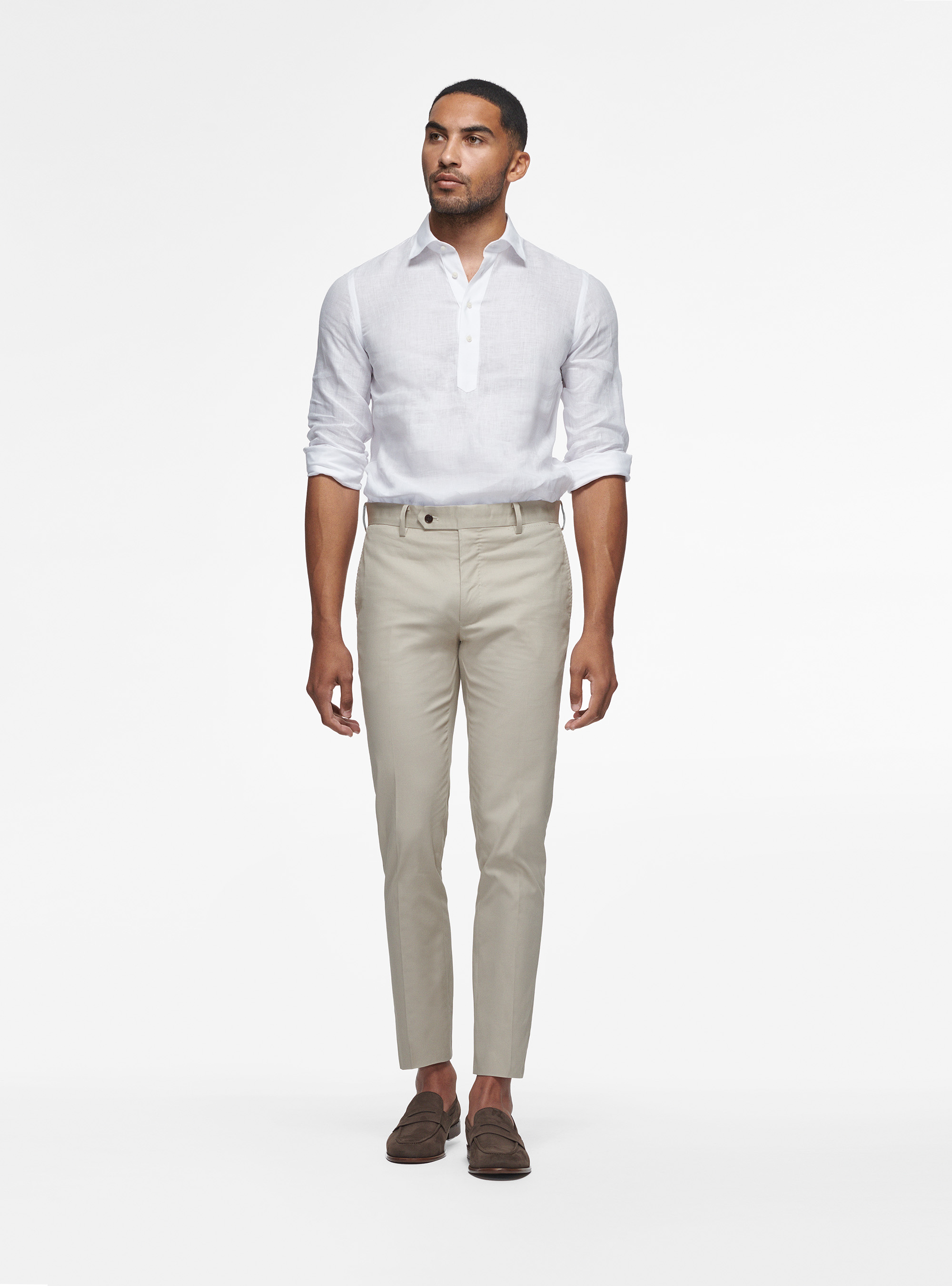 Pantaloni in puro cotone armaturato, SABBIA