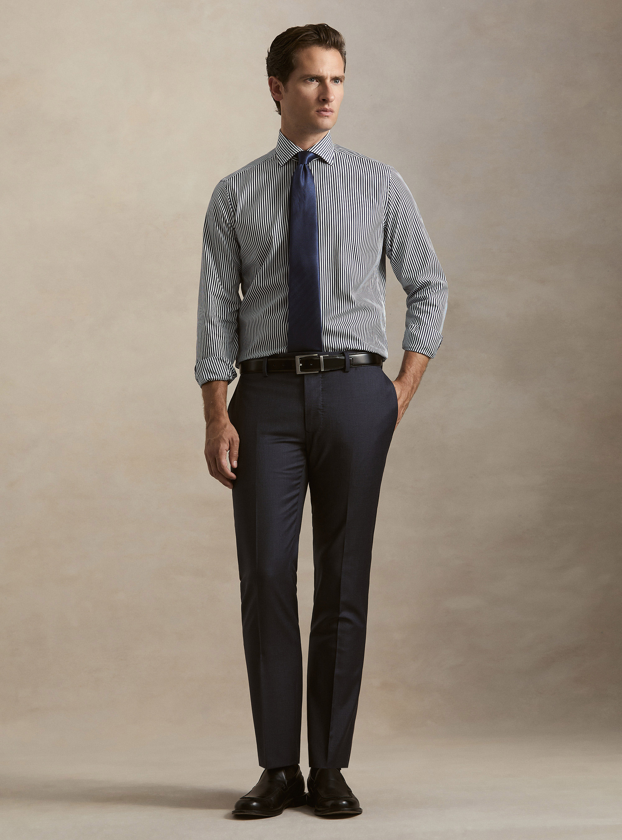 Suit trousers in pure wool by Vitale Barberis Canonico, INK