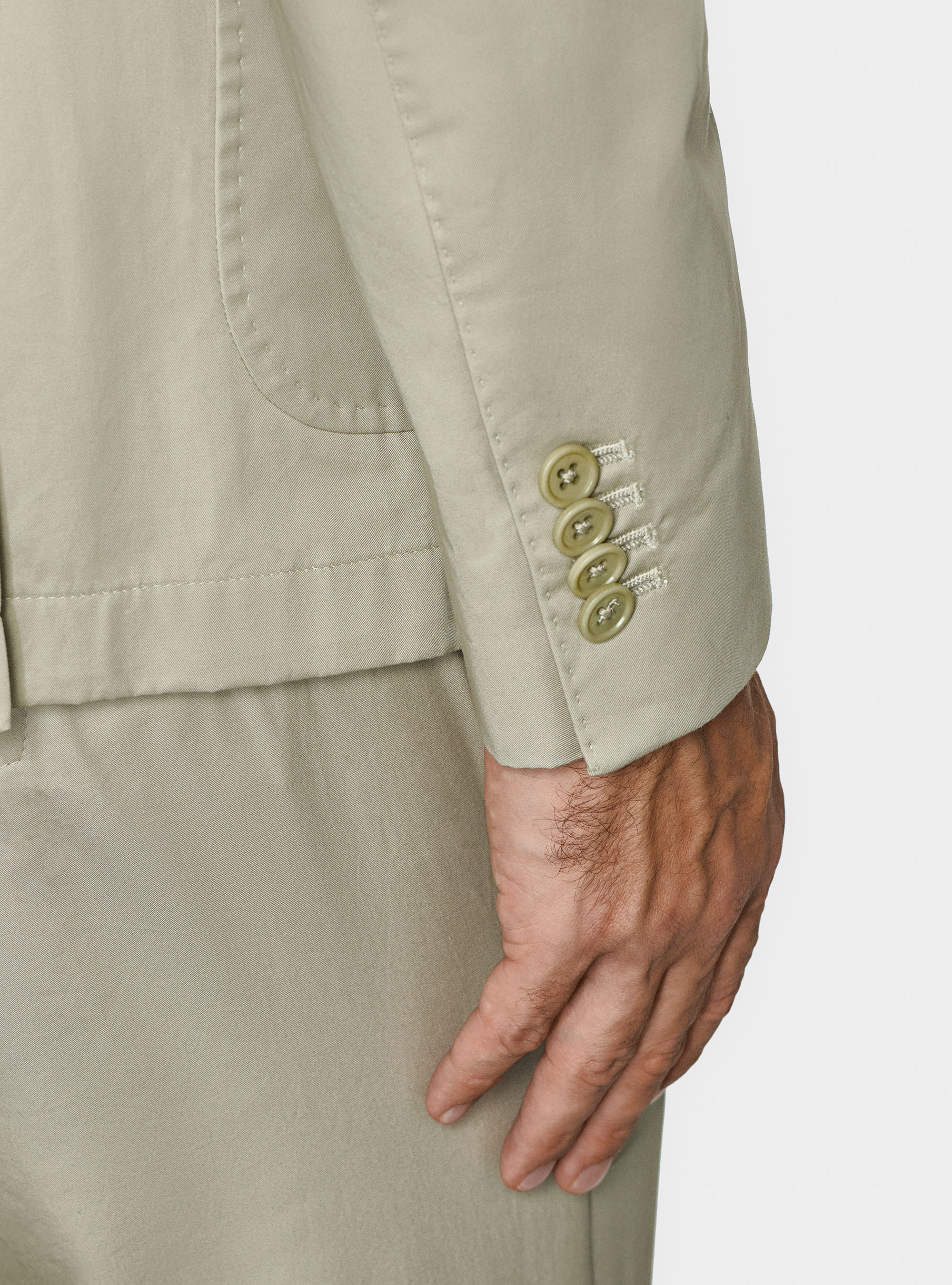 Giacca doppiopetto in cotone popeline, ECRU