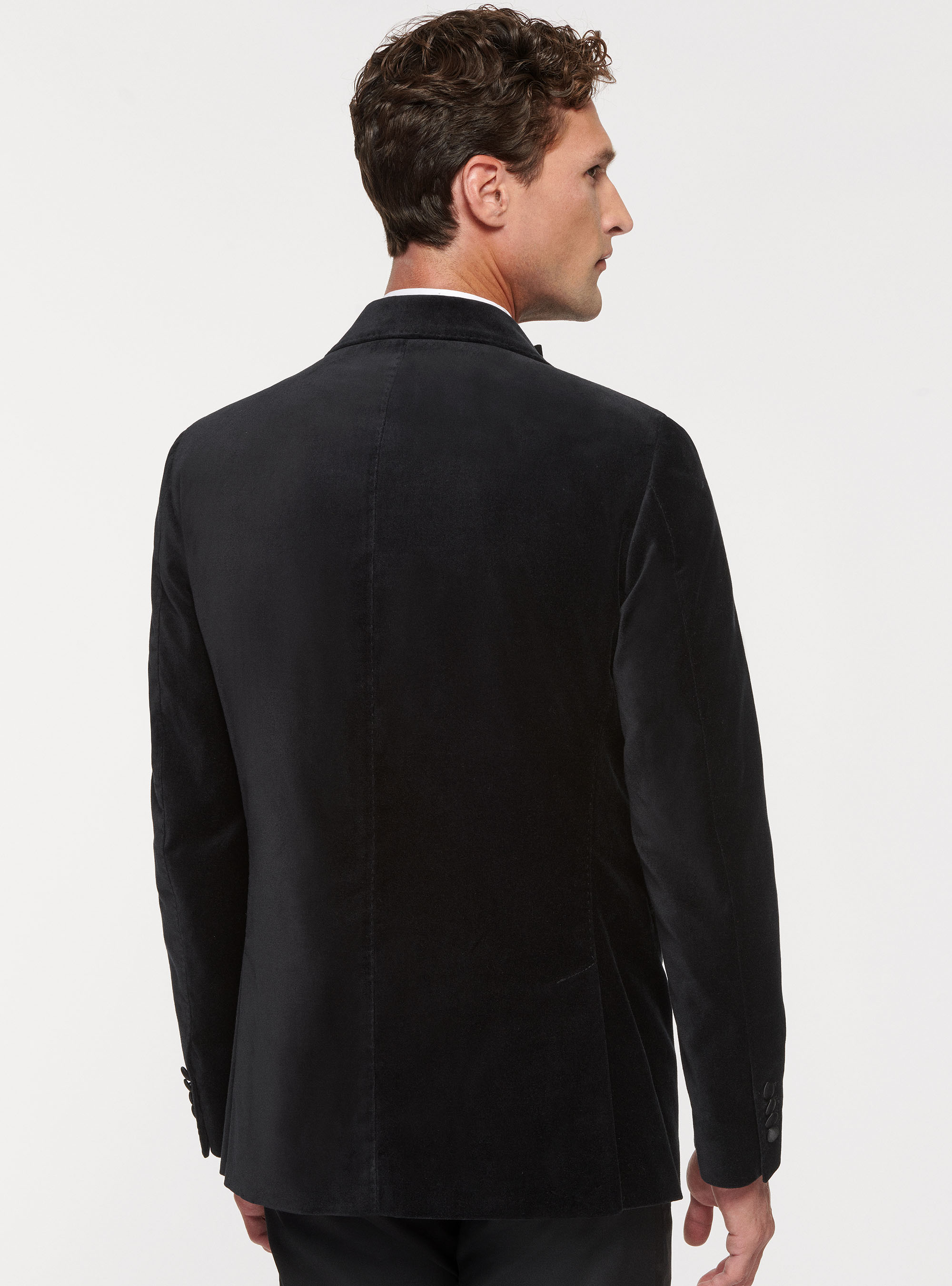 Giacca smoking in velluto, NERO