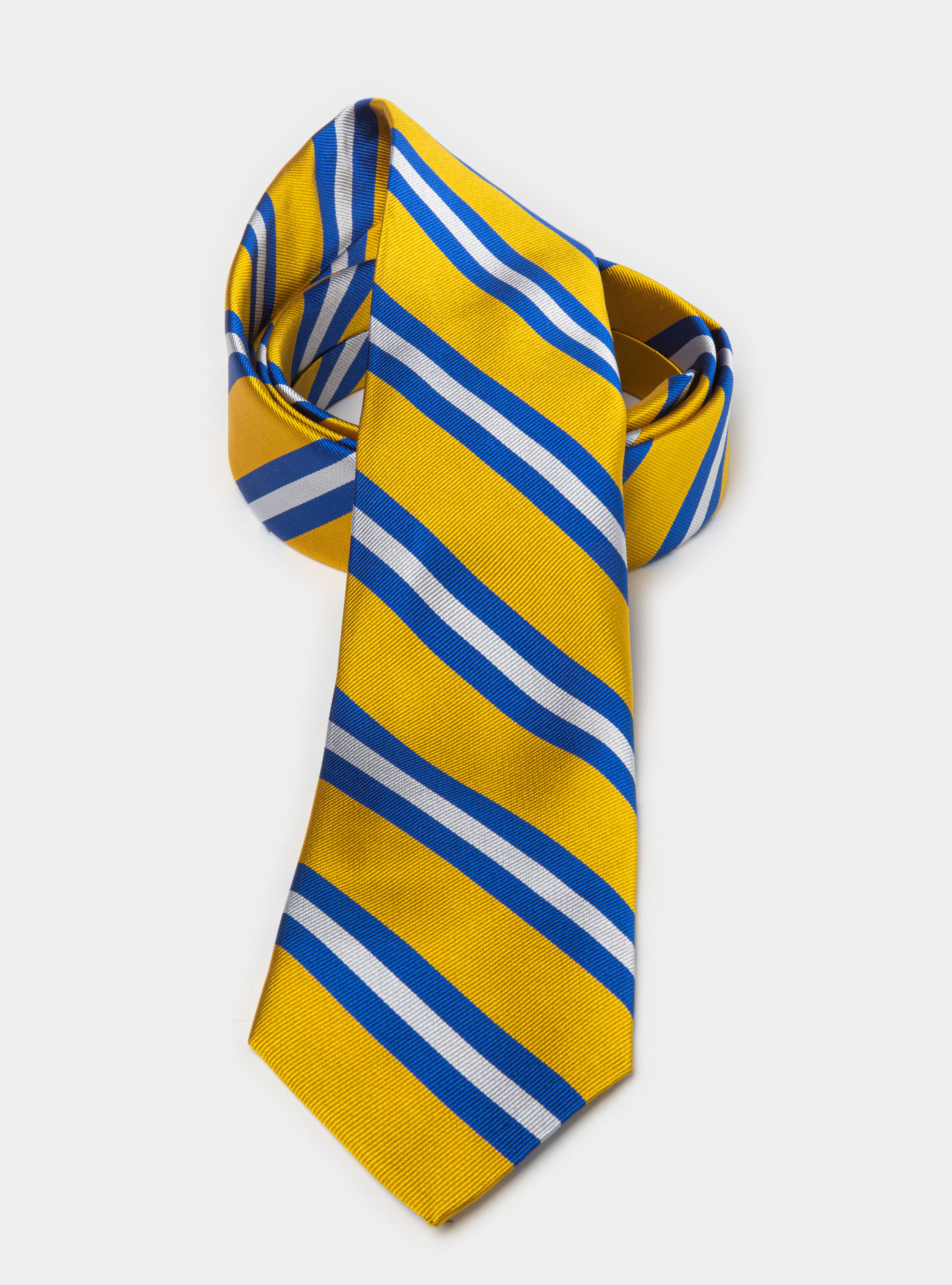 Cravatta in seta rigata, GIALLO