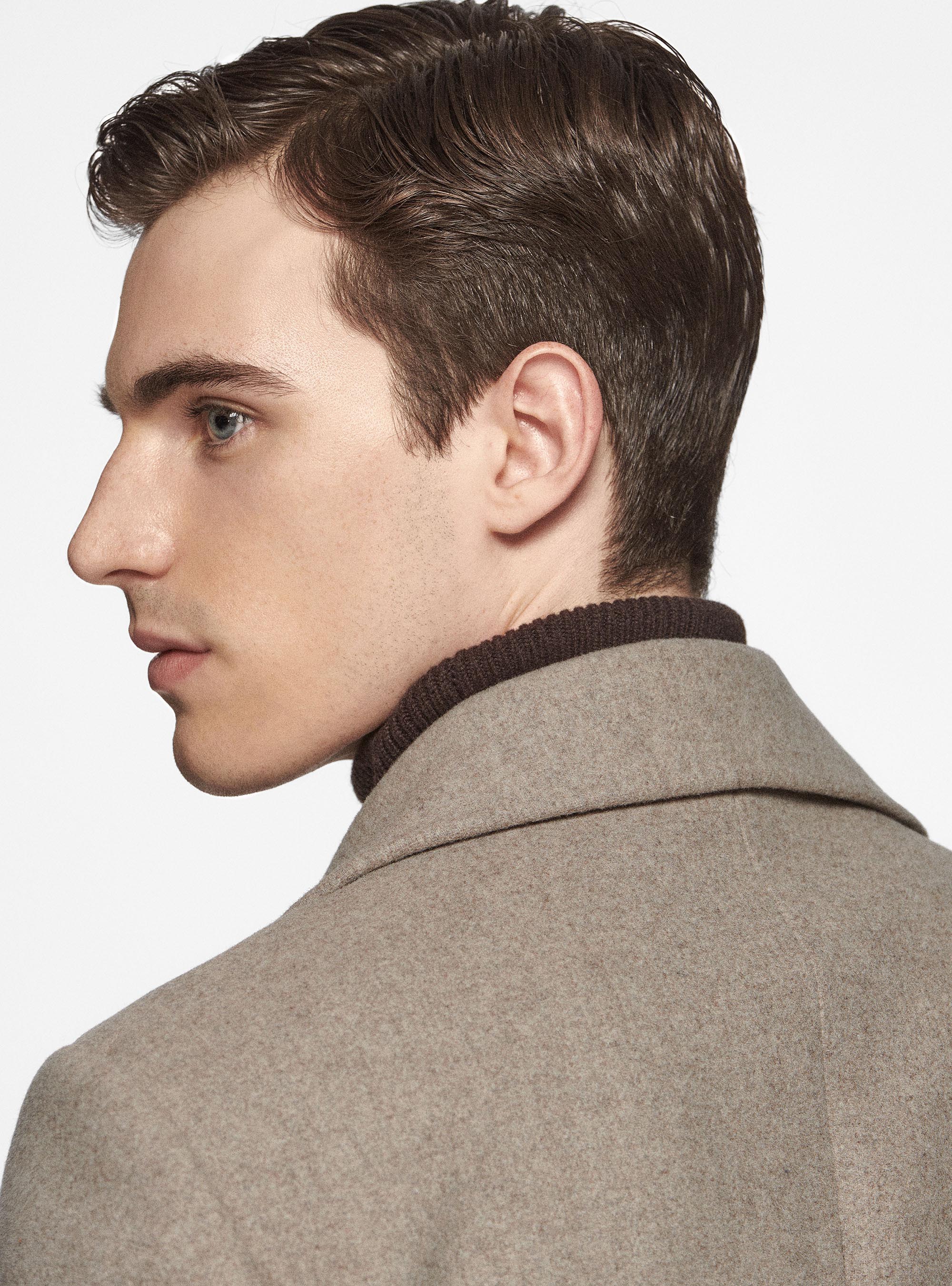 Peacoat in misto lana, SABBIA