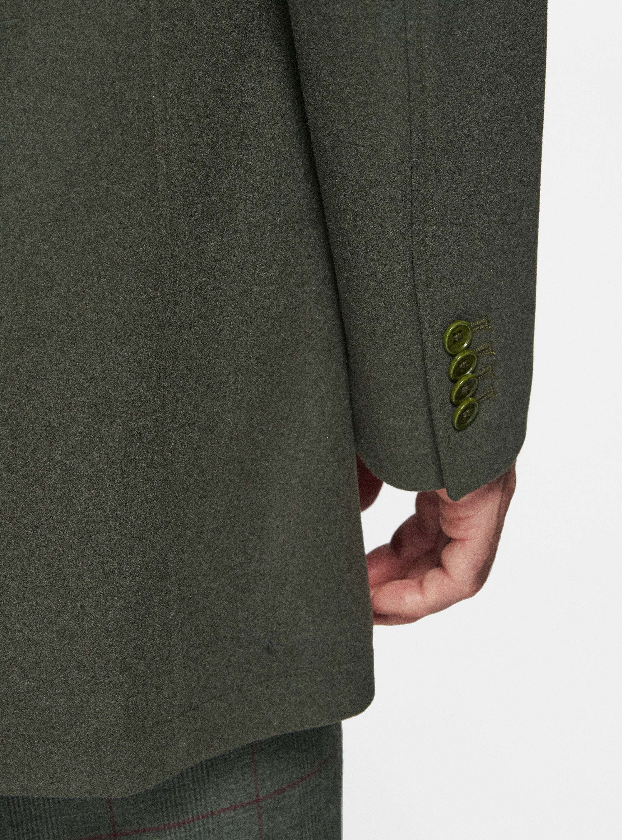 Cappotto in misto lana con pettorina, VERDE