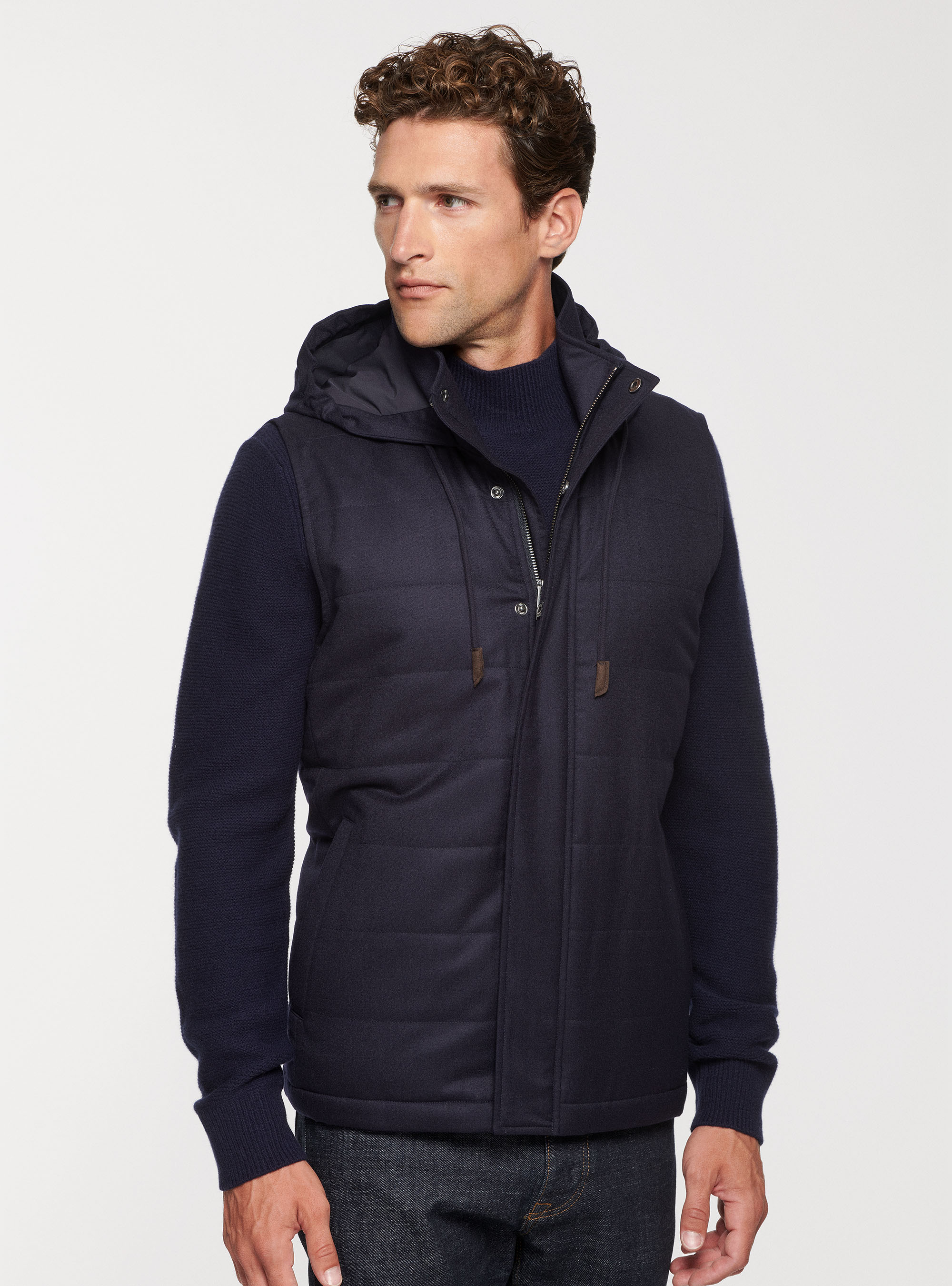 Smanicato in flanella, BLU NAVY