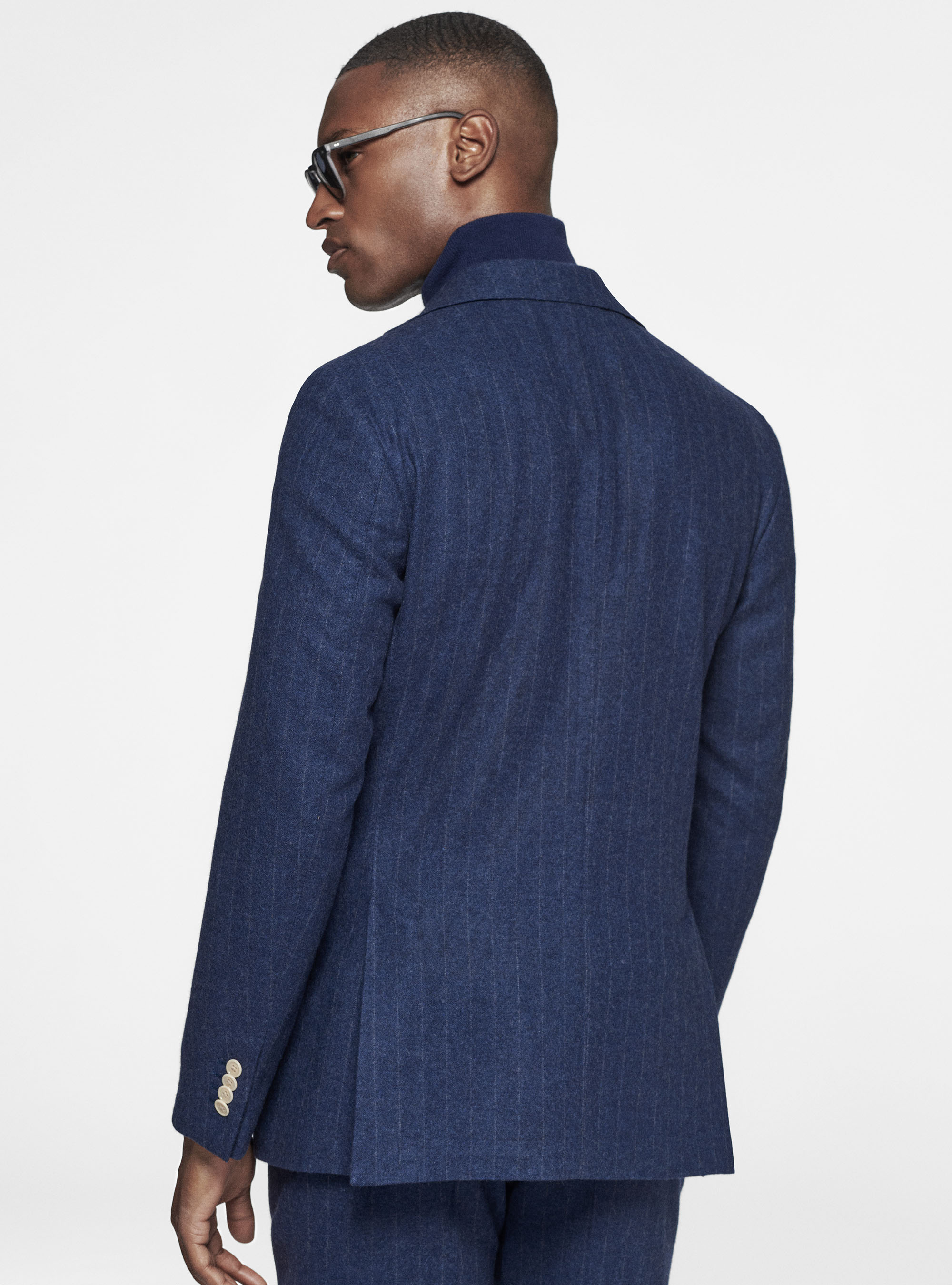 Pinstripe flannel blazer, INK