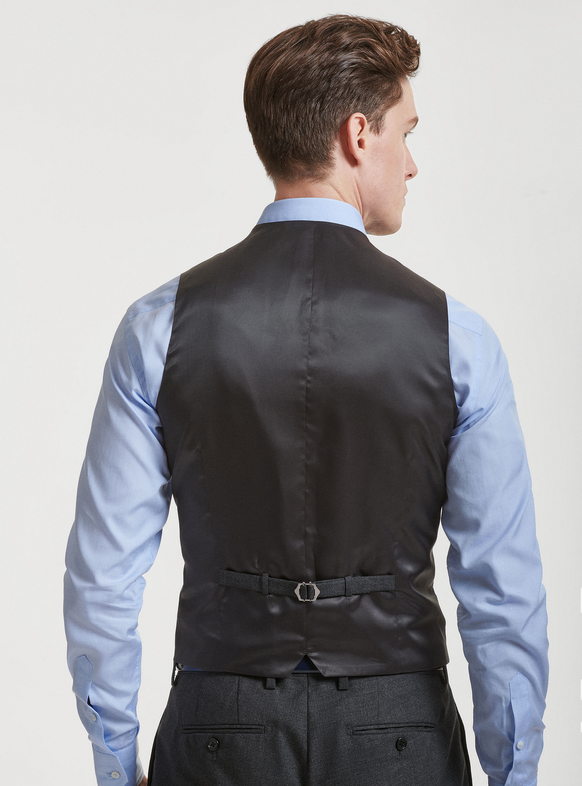 Vitale Barberis Canonico Pure Wool Waistcoat, ASPHALT GREY