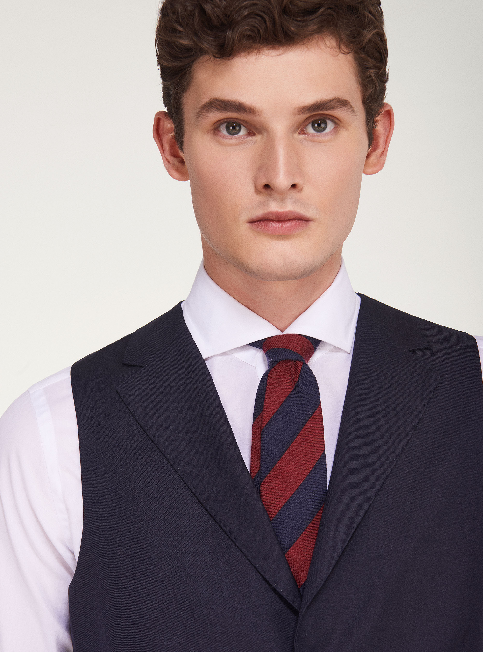 Gilet blu navy in lana super 120's, BLU NAVY