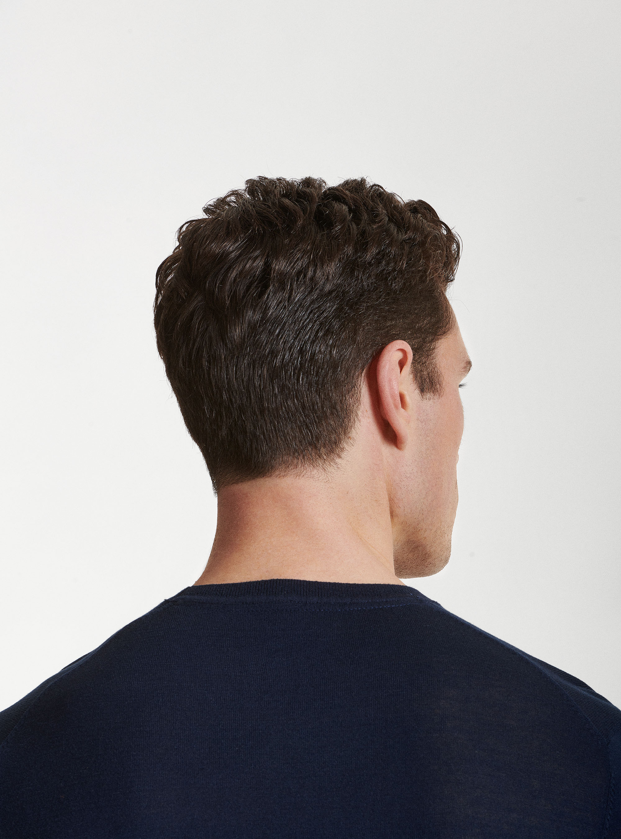 Maglia girocollo in seta e cotone, BLU NAVY