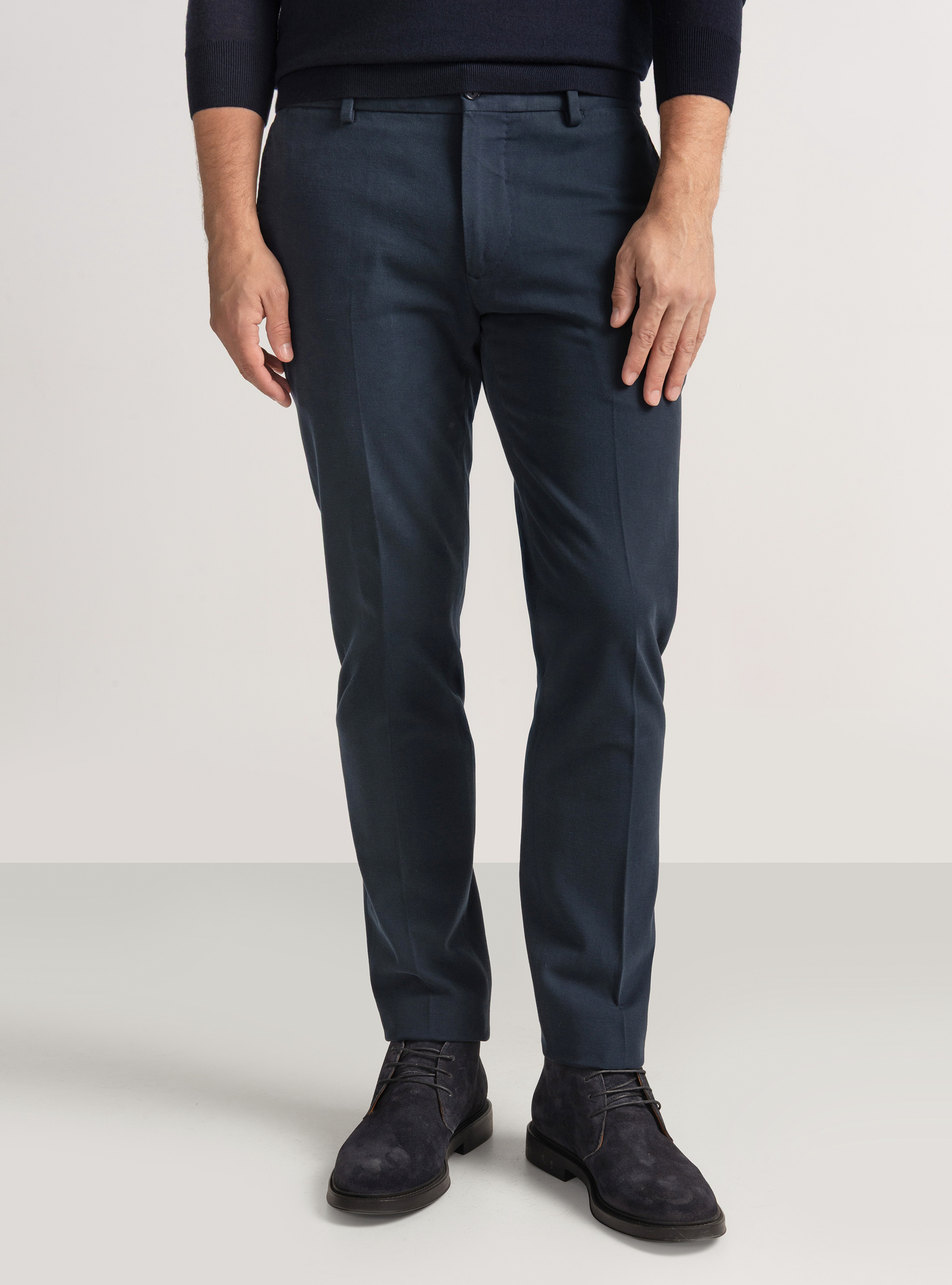 Pantaloni in twill di cotone e cashmere