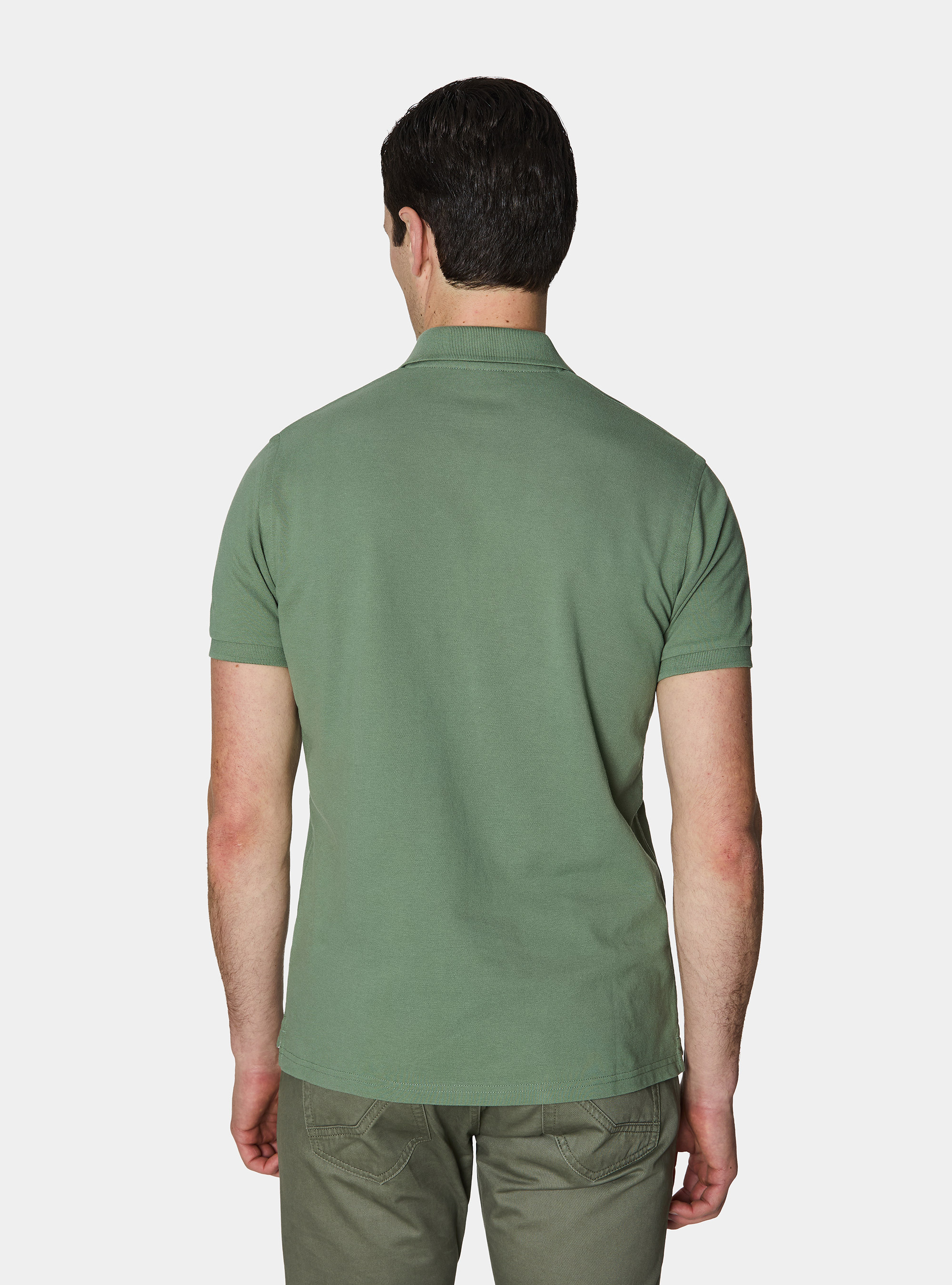 Classic piqu&eacute; polo shirt, VERDE SALVIA 0604C