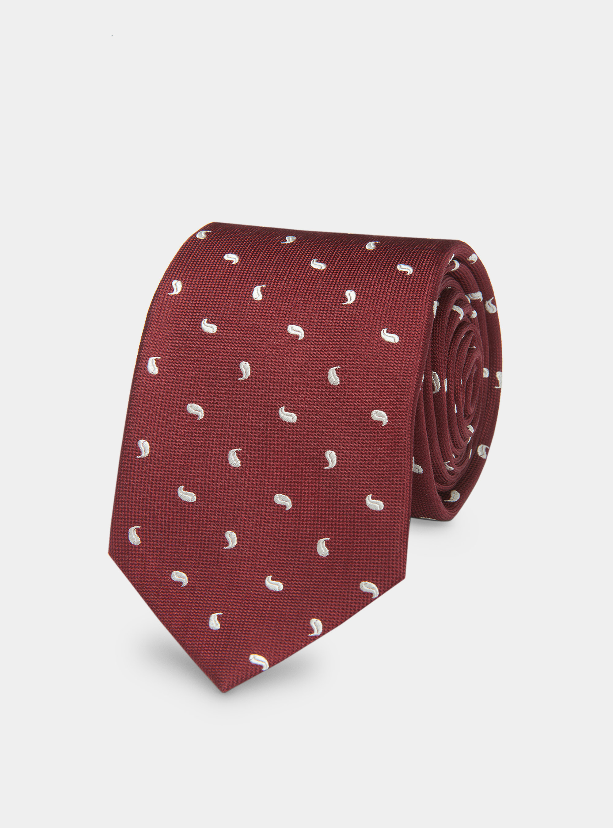 Cravatta disegno 100% seta, BORDEAUX